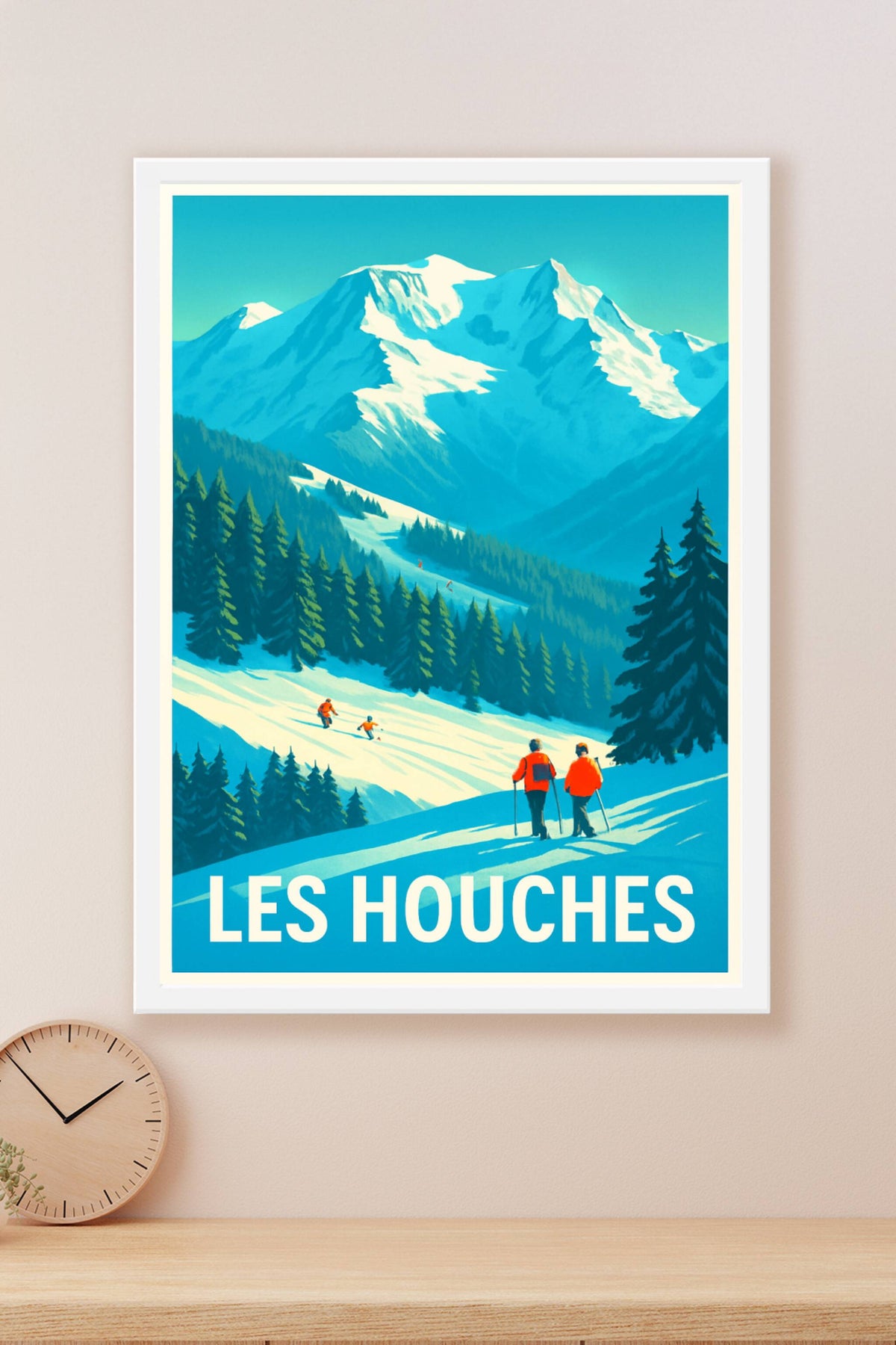 Affiche Les Houches — Évasion hivernale entre montagnes et pistes enneigées · poster d'art de Les Houches