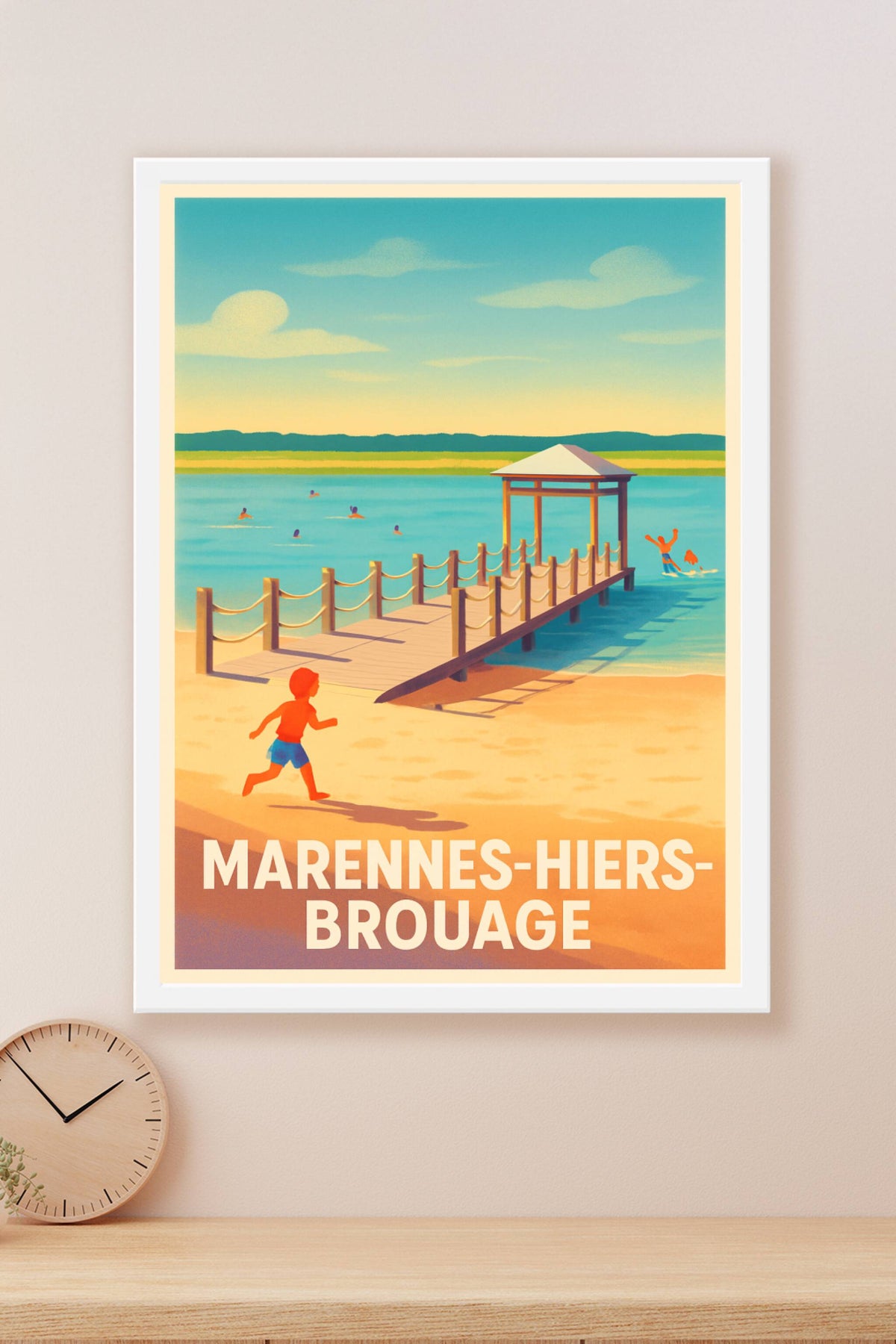 Affiche Marennes-Hiers-Brouage — Évasion balnéaire et détente au ponton · poster d'art de Marennes-Hiers-Brouage