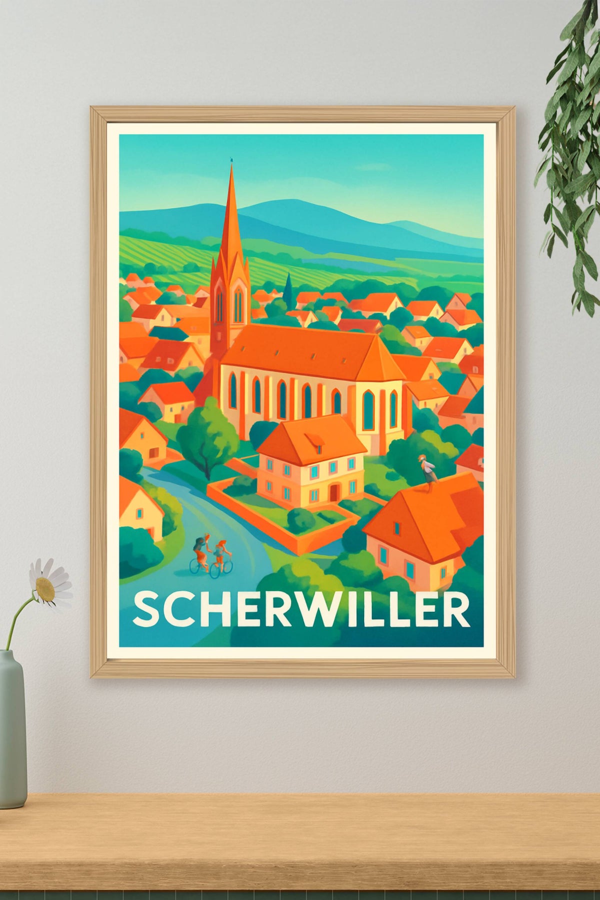 Affiche Scherwiller — Charme typique au cœur de l'Alsace · poster d'art de Scherwiller