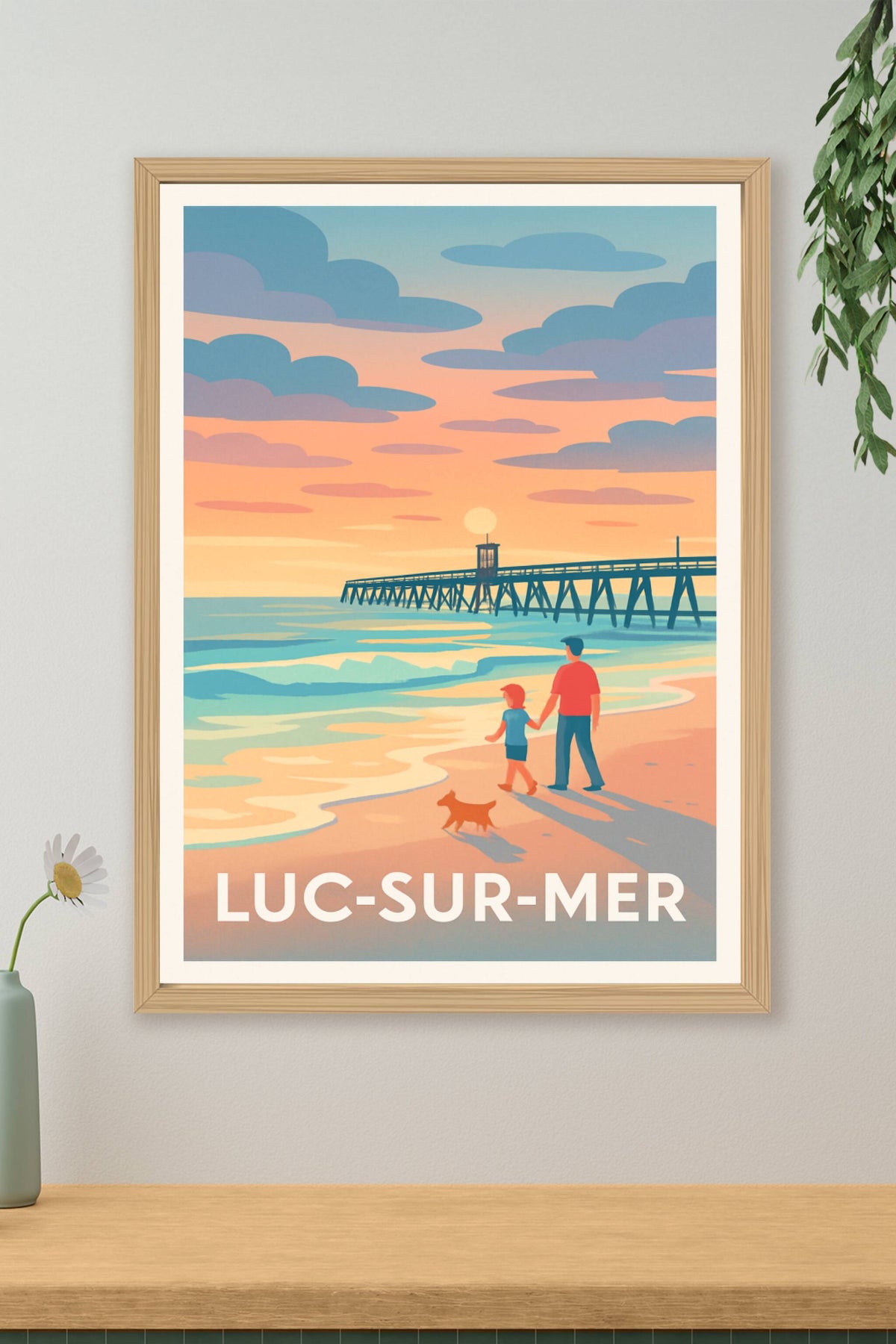 Affiche Luc-sur-Mer — Douceur et sérénité au bord de l'eau · poster d'art de Luc-sur-Mer