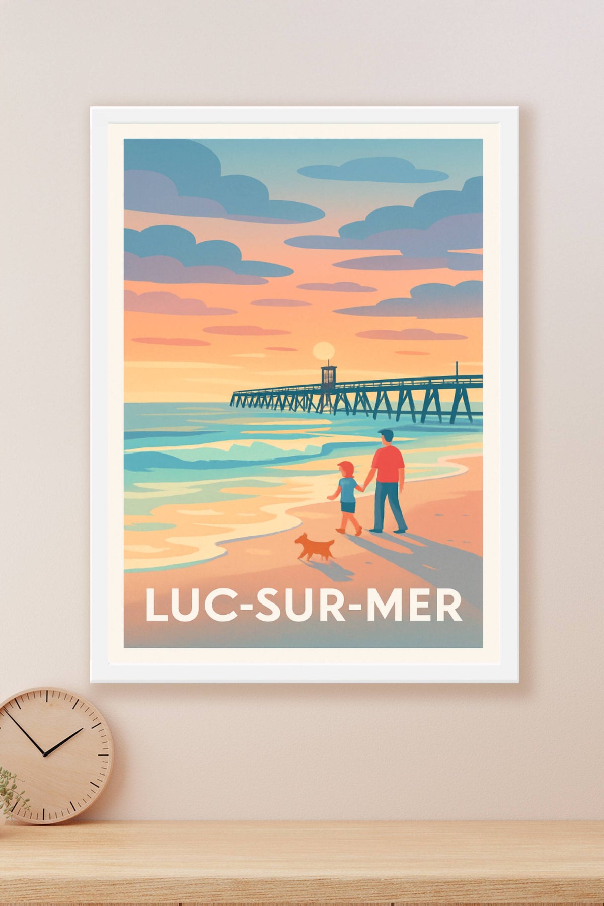 Affiche Luc-sur-Mer — Douceur et sérénité au bord de l'eau · poster d'art de Luc-sur-Mer