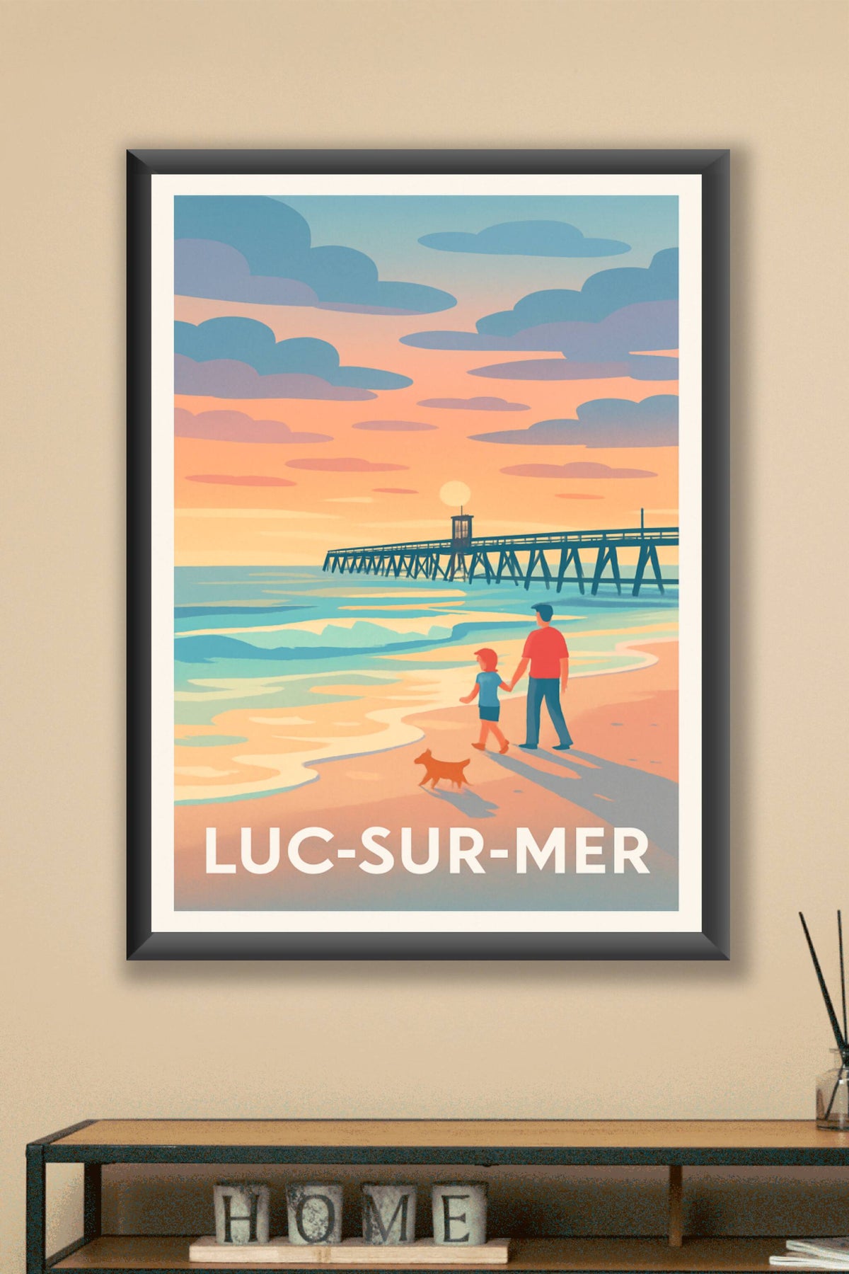 Affiche Luc-sur-Mer — Douceur et sérénité au bord de l'eau · poster d'art de Luc-sur-Mer