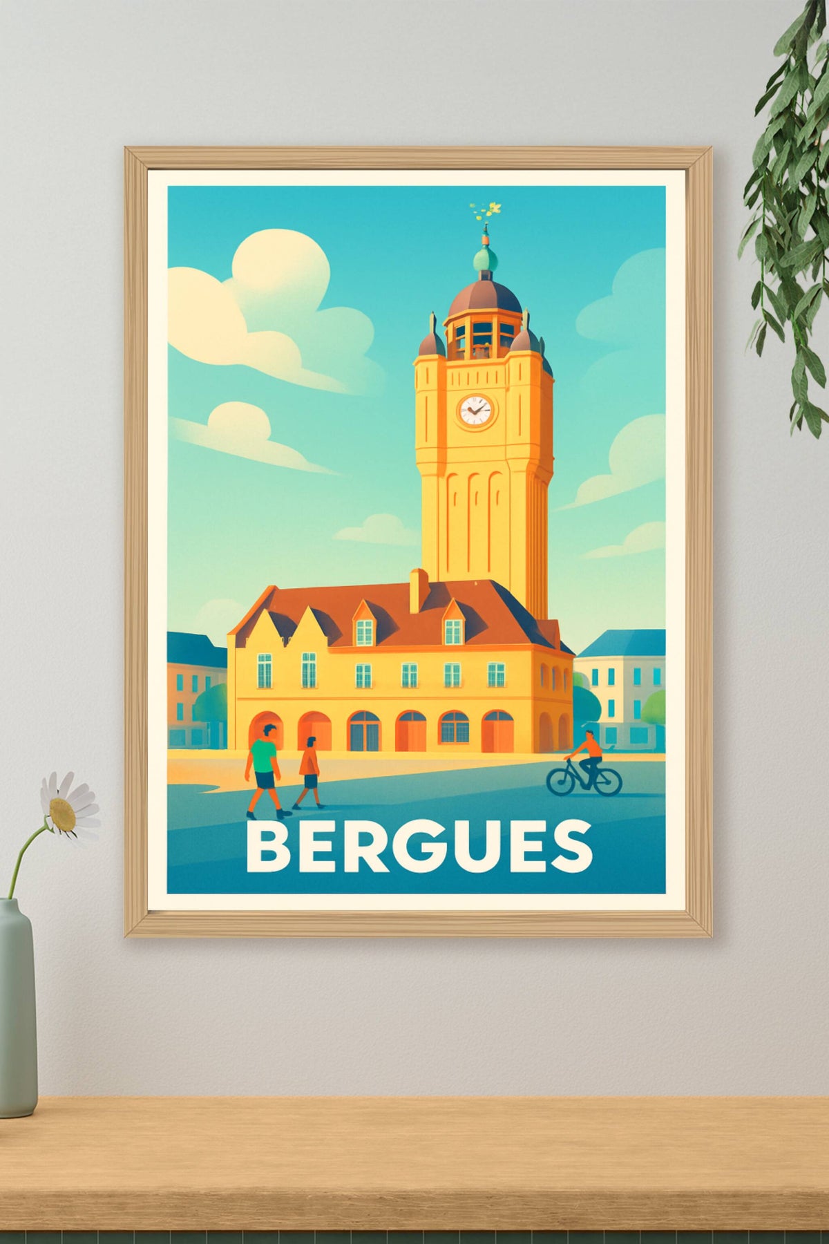 Affiche Bergues — L'élégance horlogère au cœur de la ville · poster d'art de Bergues