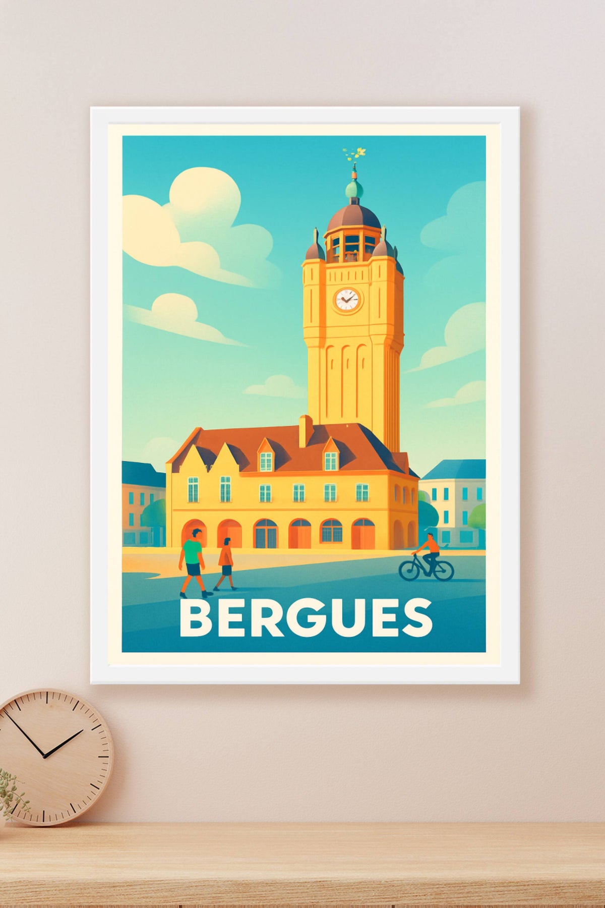 Affiche Bergues — L'élégance horlogère au cœur de la ville · poster d'art de Bergues