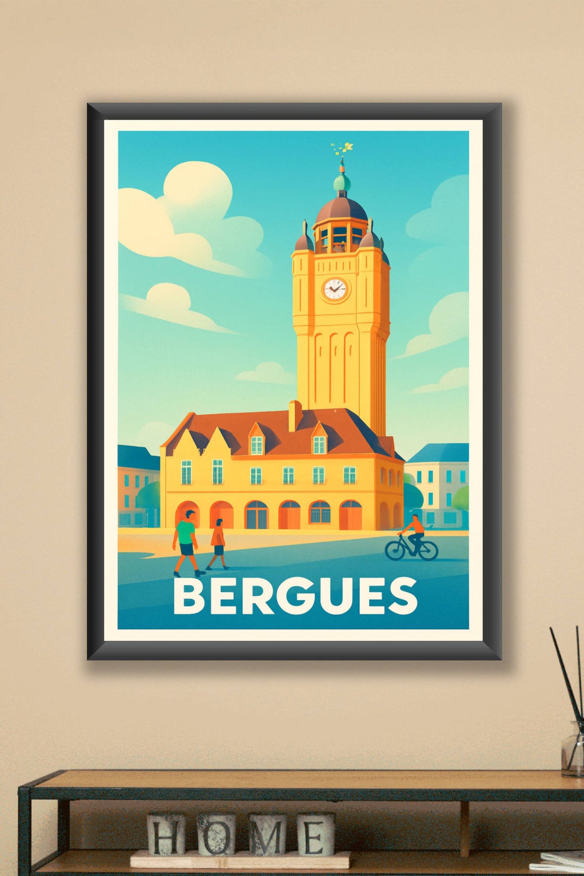 Affiche Bergues — L'élégance horlogère au cœur de la ville · poster d'art de Bergues