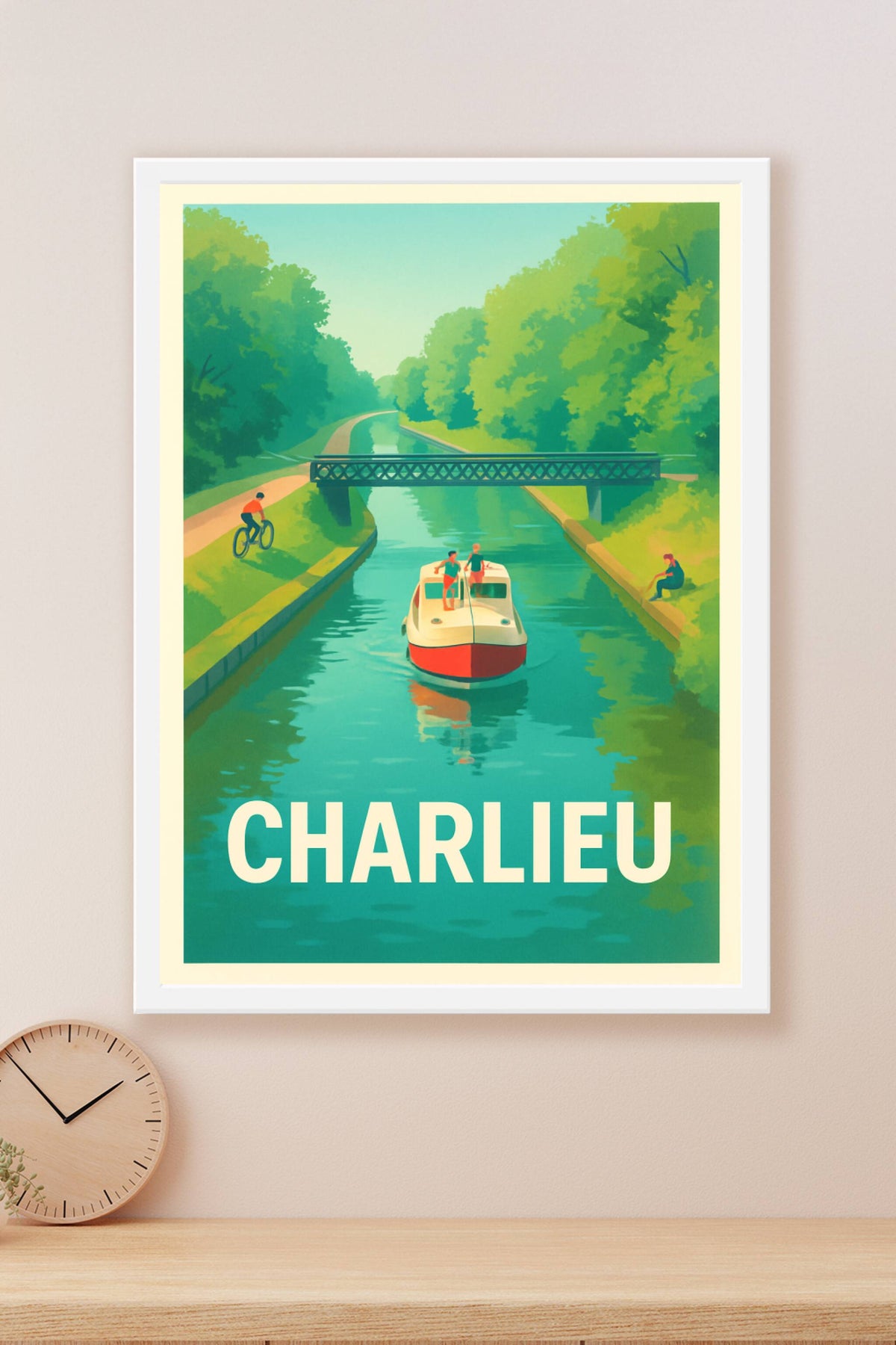 Affiche Charlieu — Évasion bucolique au fil de l'eau · poster d'art de Charlieu
