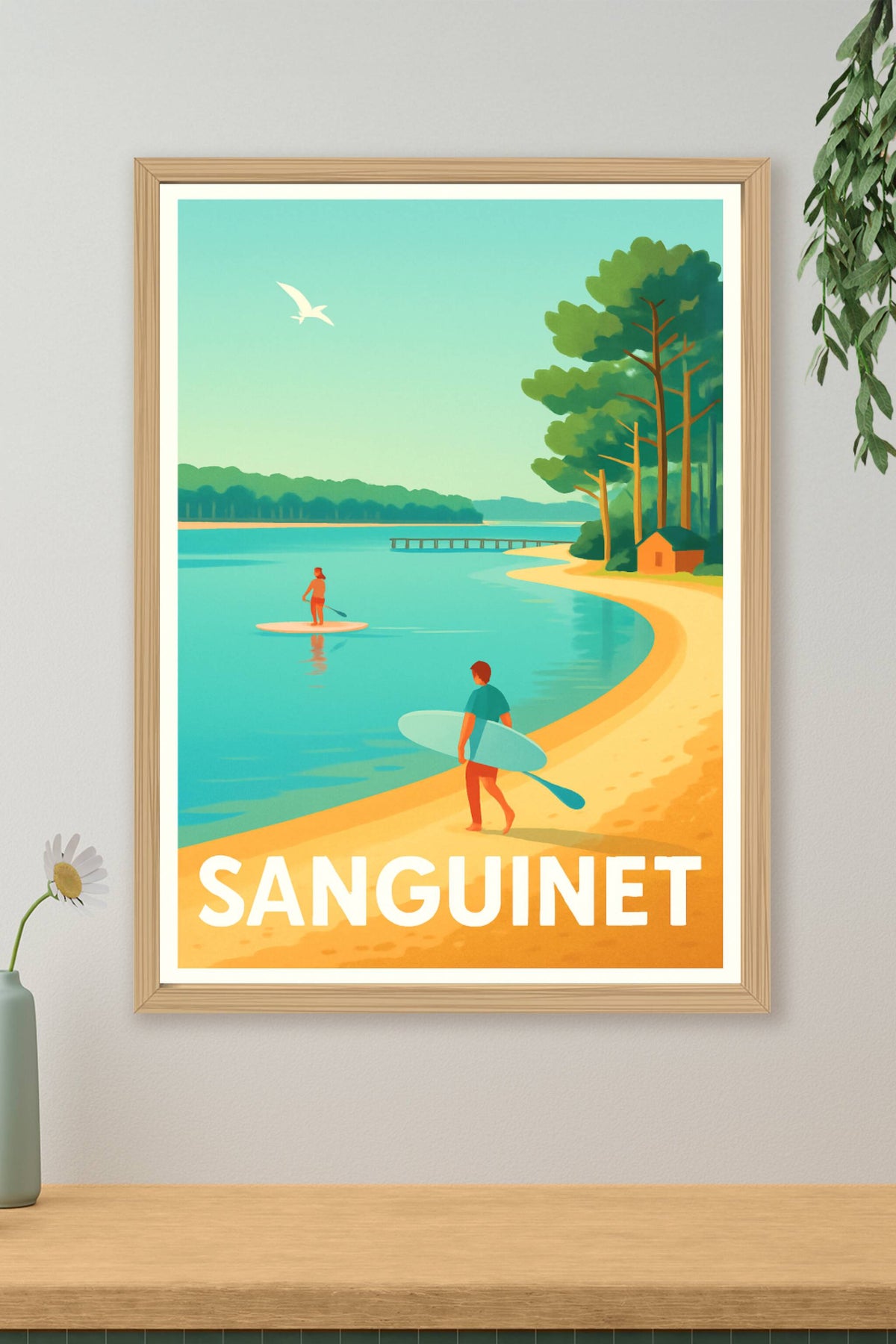 Affiche Sanguinet — Escapade aquatique paisible · poster d'art de Sanguinet