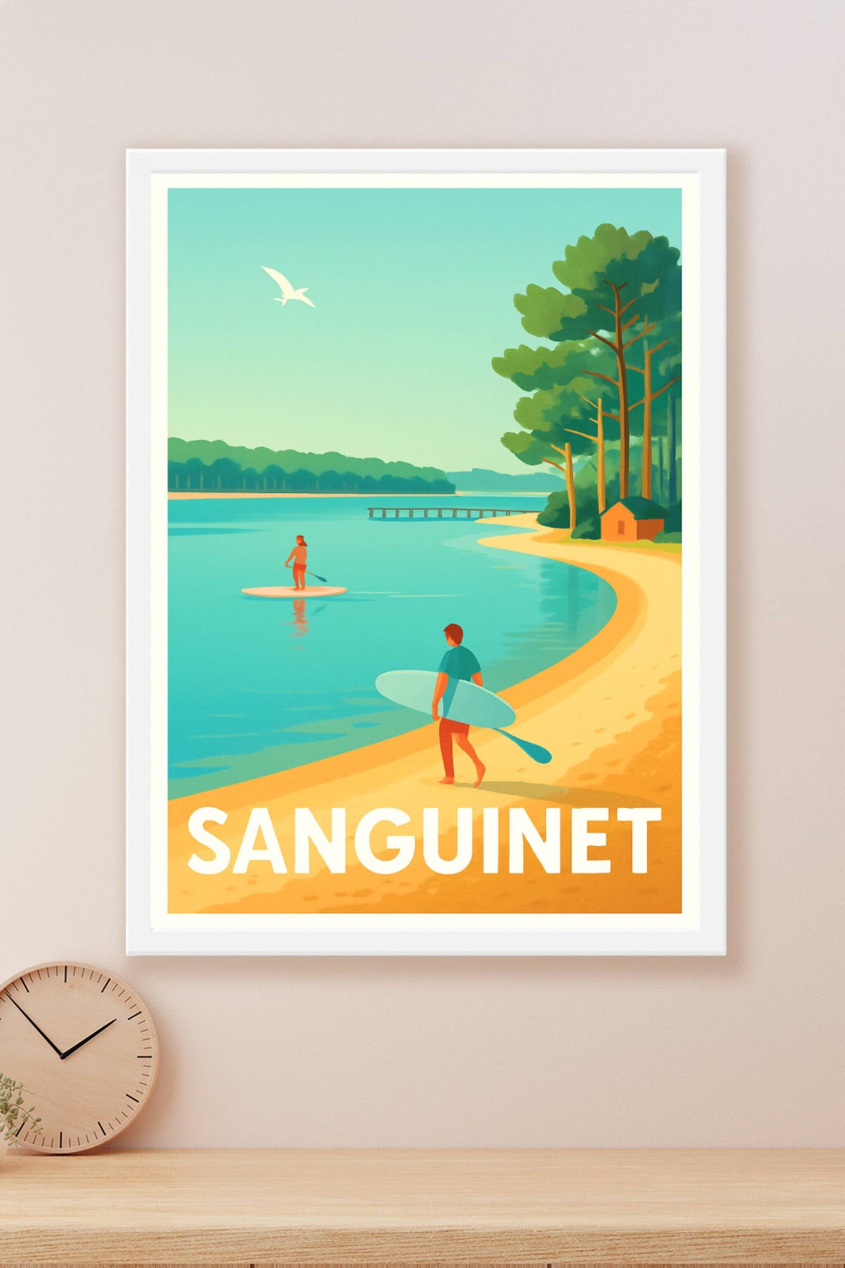 Affiche Sanguinet — Escapade aquatique paisible · poster d'art de Sanguinet