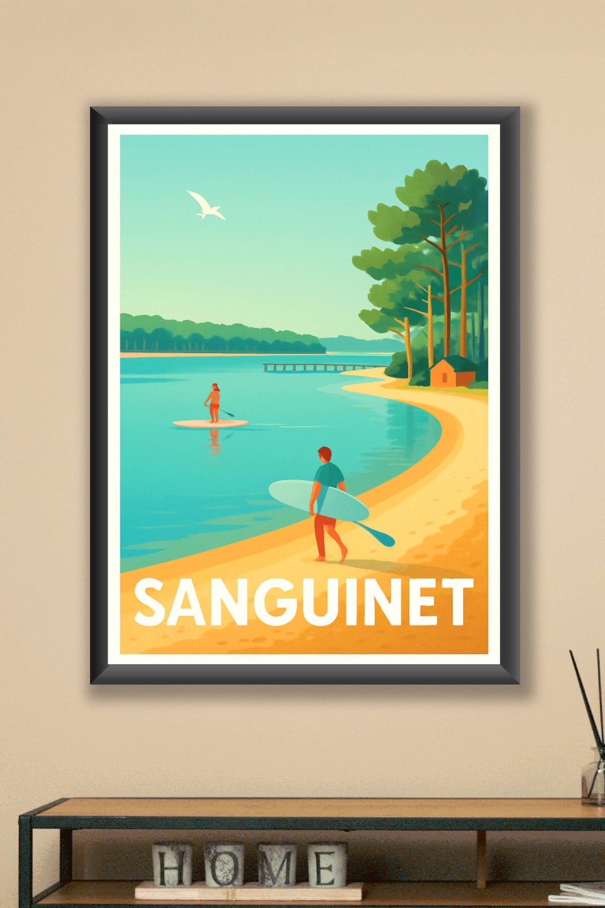 Affiche Sanguinet — Escapade aquatique paisible · poster d'art de Sanguinet