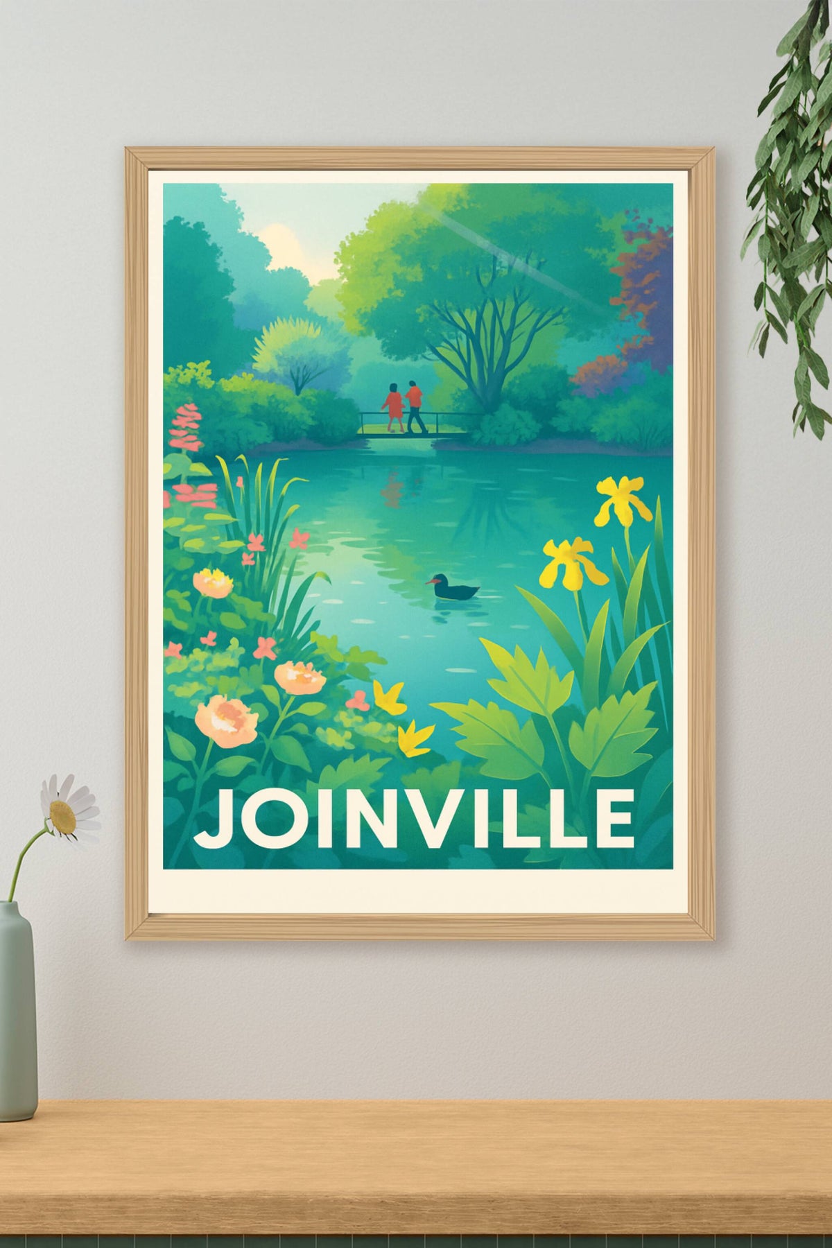 Affiche Joinville — Promenade paisible au bord de l'eau · poster d'art de Joinville
