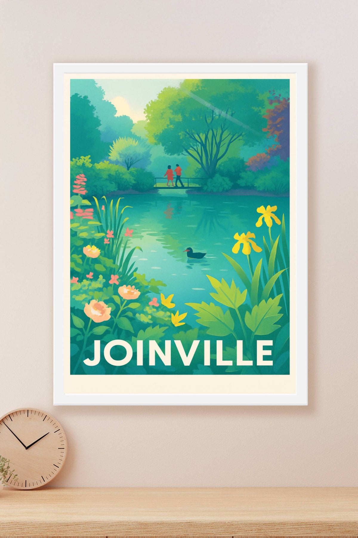 Affiche Joinville — Promenade paisible au bord de l'eau · poster d'art de Joinville