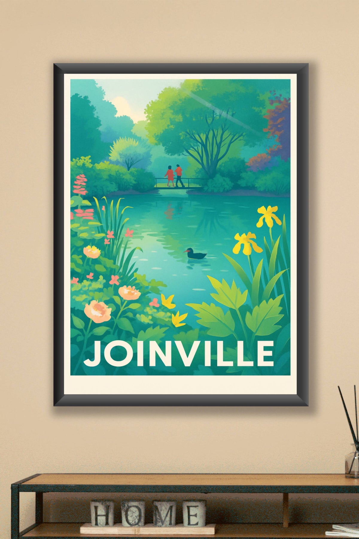 Affiche Joinville — Promenade paisible au bord de l'eau · poster d'art de Joinville
