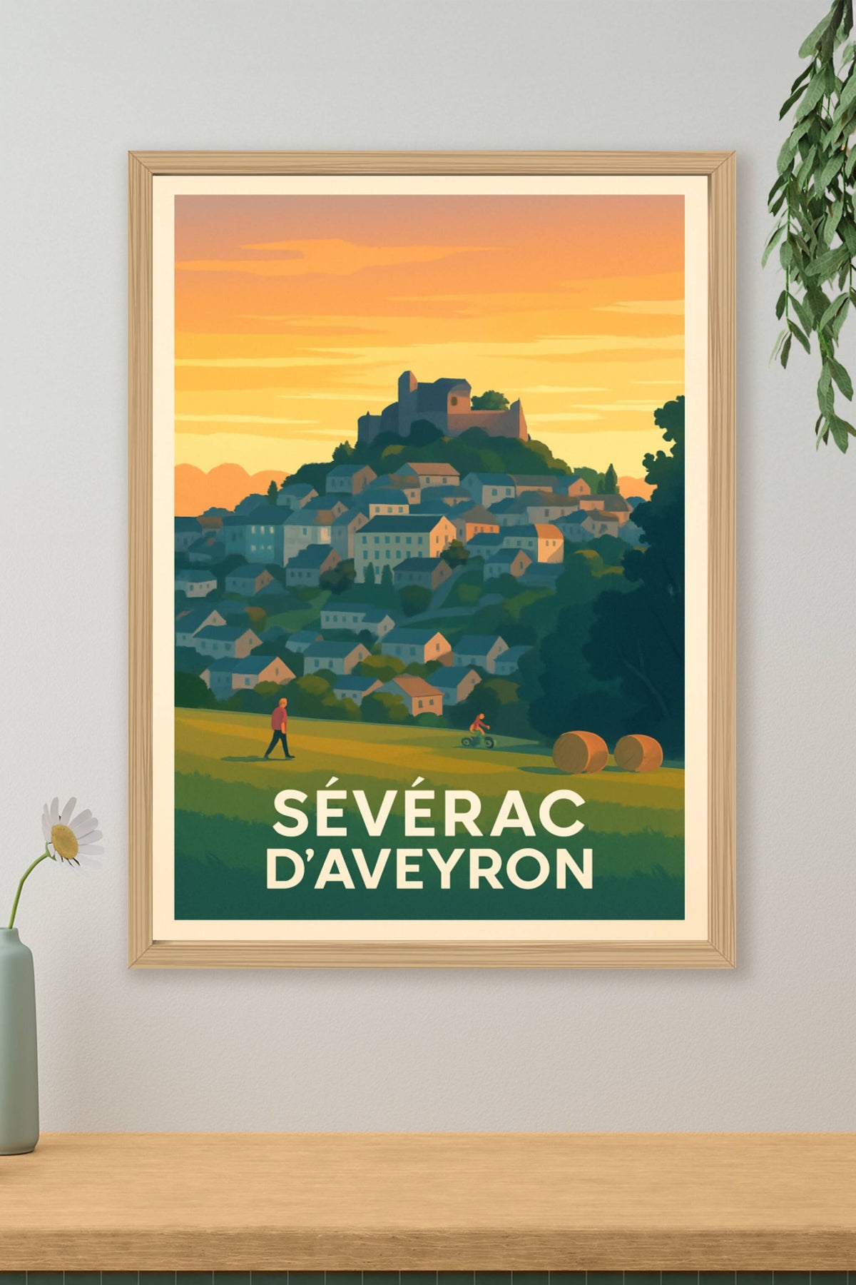 Affiche Séverac d'Aveyron — Charme et Sérénité en Pays Aveyronnais · poster d'art de Séverac d'Aveyron