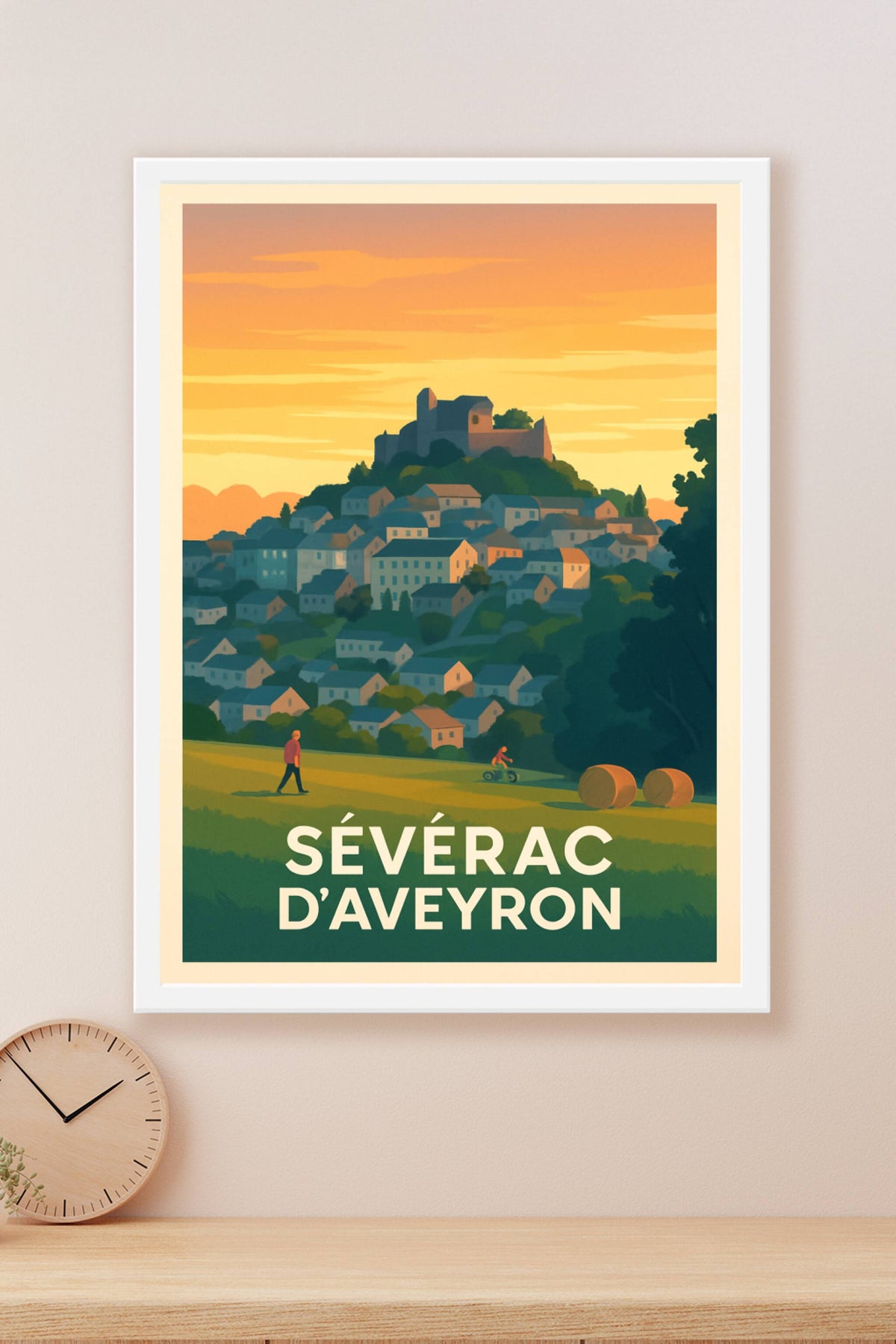 Affiche Séverac d'Aveyron — Charme et Sérénité en Pays Aveyronnais · poster d'art de Séverac d'Aveyron