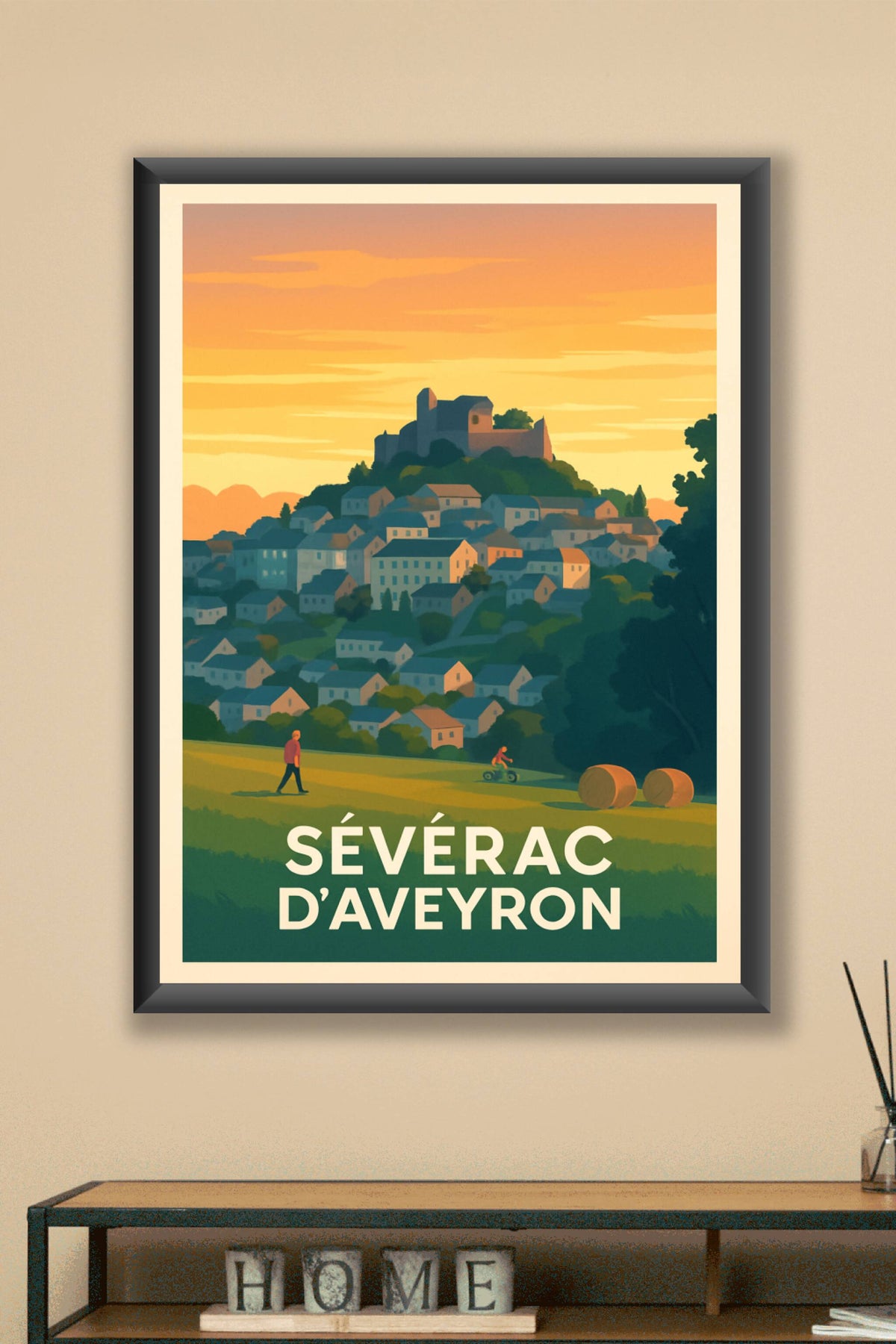 Affiche Séverac d'Aveyron — Charme et Sérénité en Pays Aveyronnais · poster d'art de Séverac d'Aveyron