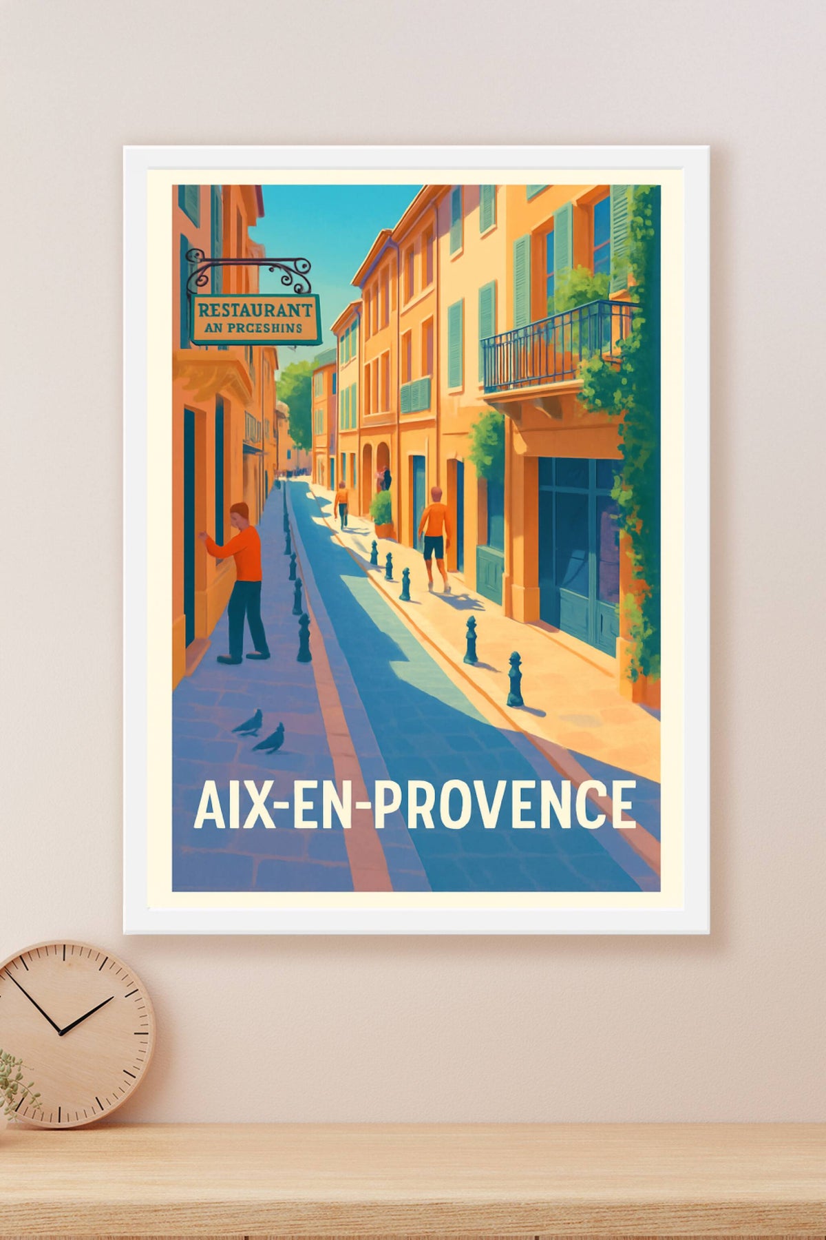 Affiche Aix-en-Provence — Flânerie sous le soleil méridional · poster d'art de Aix-en-Provence