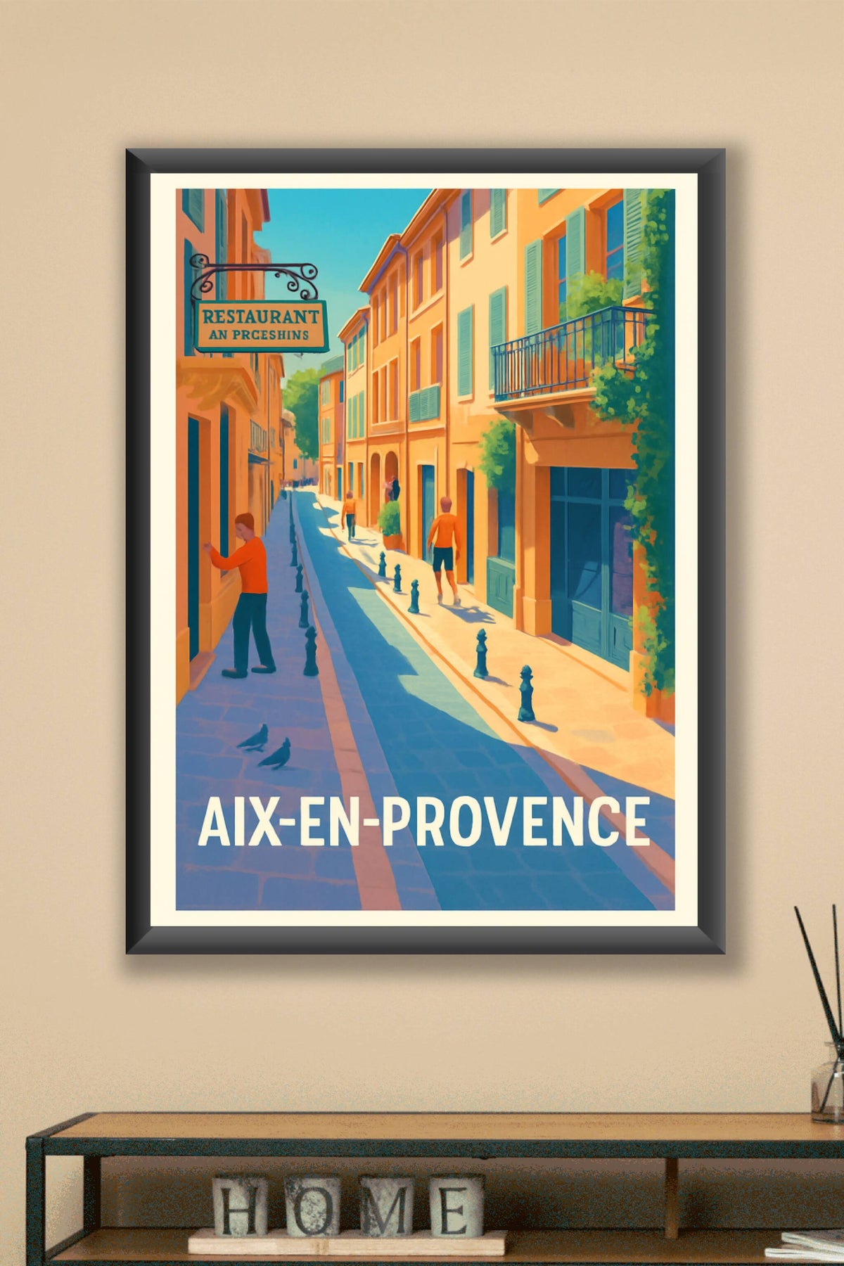 Affiche Aix-en-Provence — Flânerie sous le soleil méridional · poster d'art de Aix-en-Provence