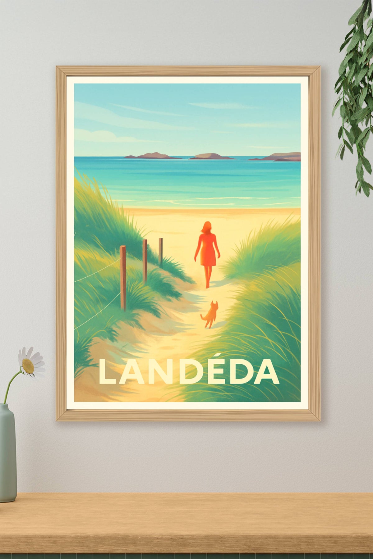 Affiche Landéda — Échappée belle sur la plage bretonne · poster d'art de Landéda