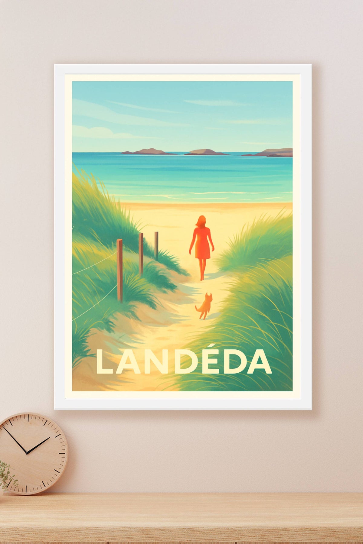 Affiche Landéda — Échappée belle sur la plage bretonne · poster d'art de Landéda