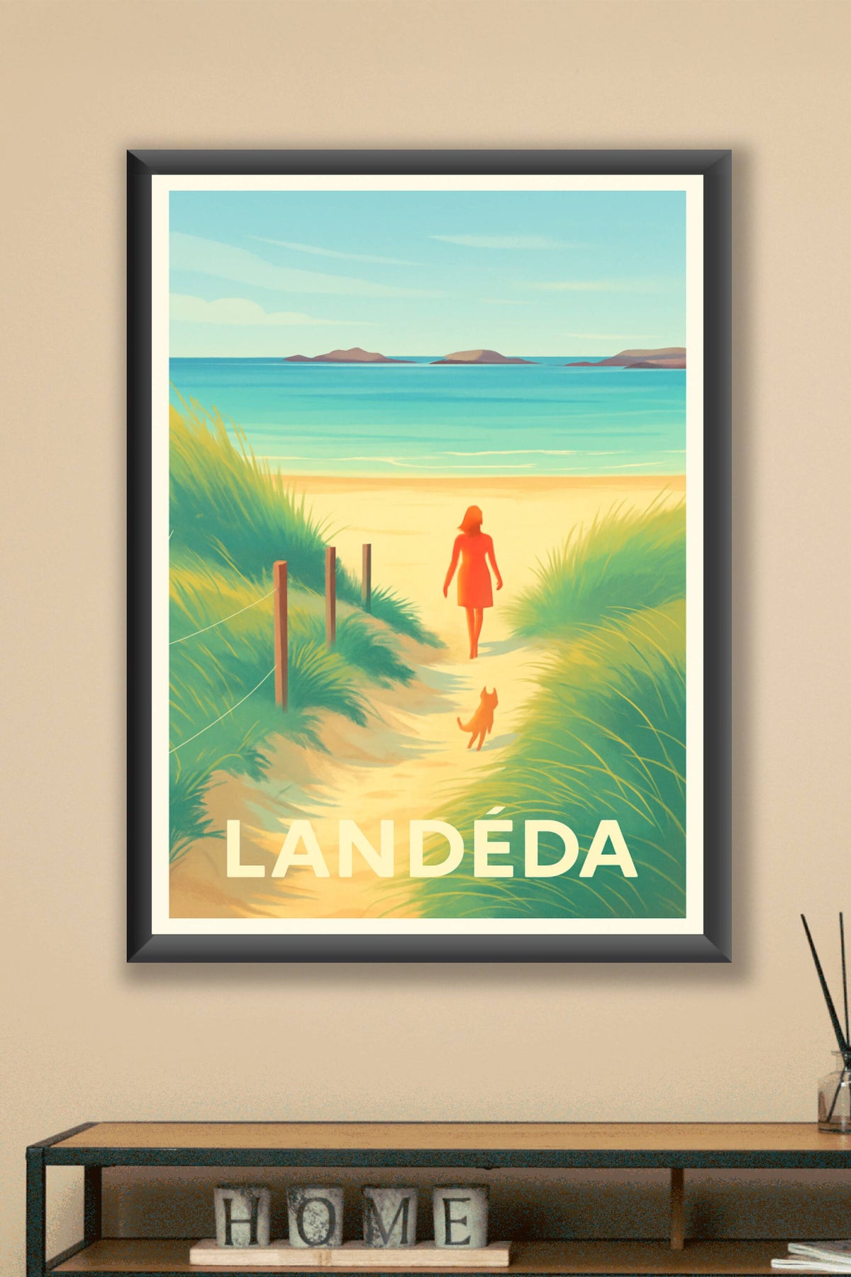 Affiche Landéda — Échappée belle sur la plage bretonne · poster d'art de Landéda