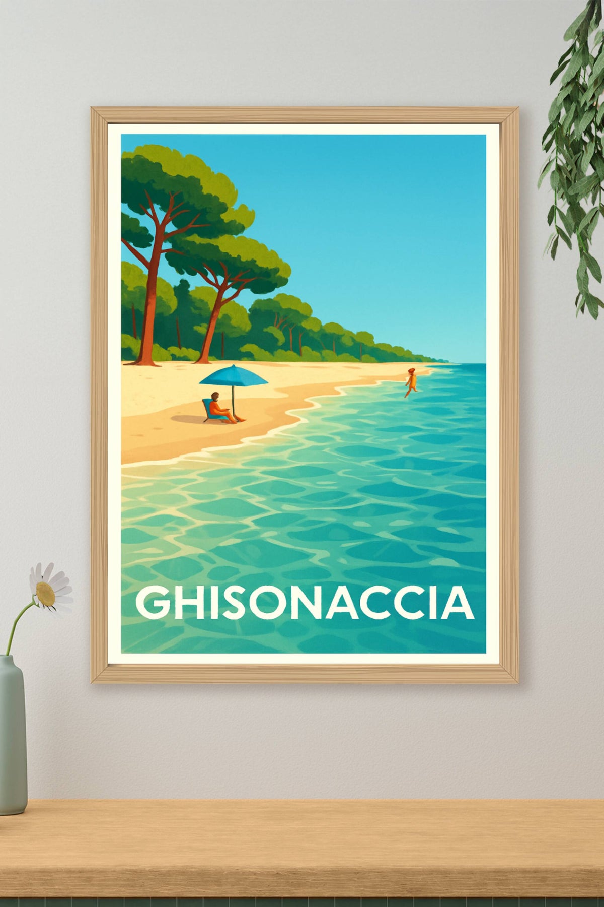 Affiche Ghisonaccia — Sérénité et douceur de la côte corse · poster d'art de Ghisonaccia