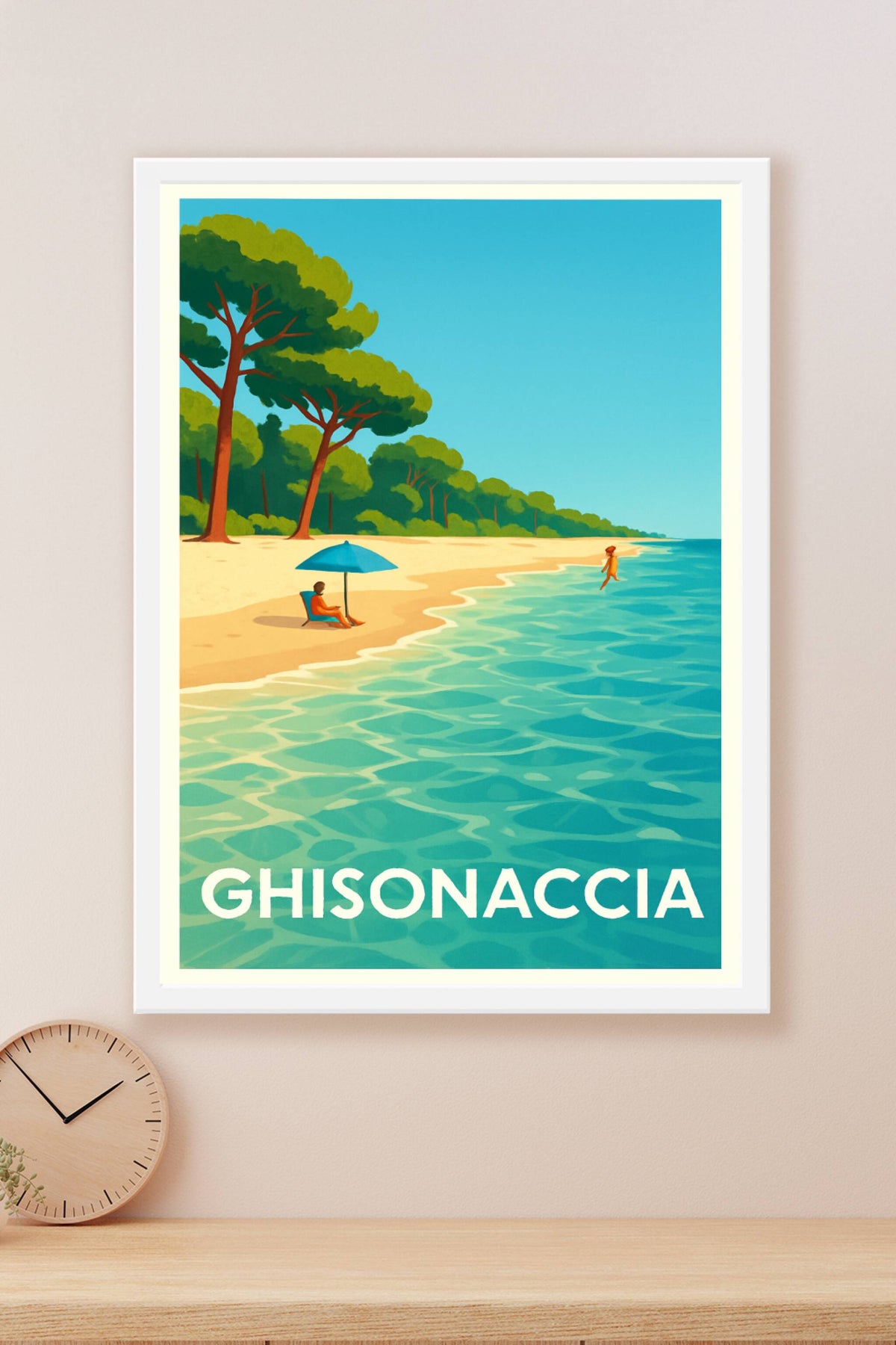 Affiche Ghisonaccia — Sérénité et douceur de la côte corse · poster d'art de Ghisonaccia