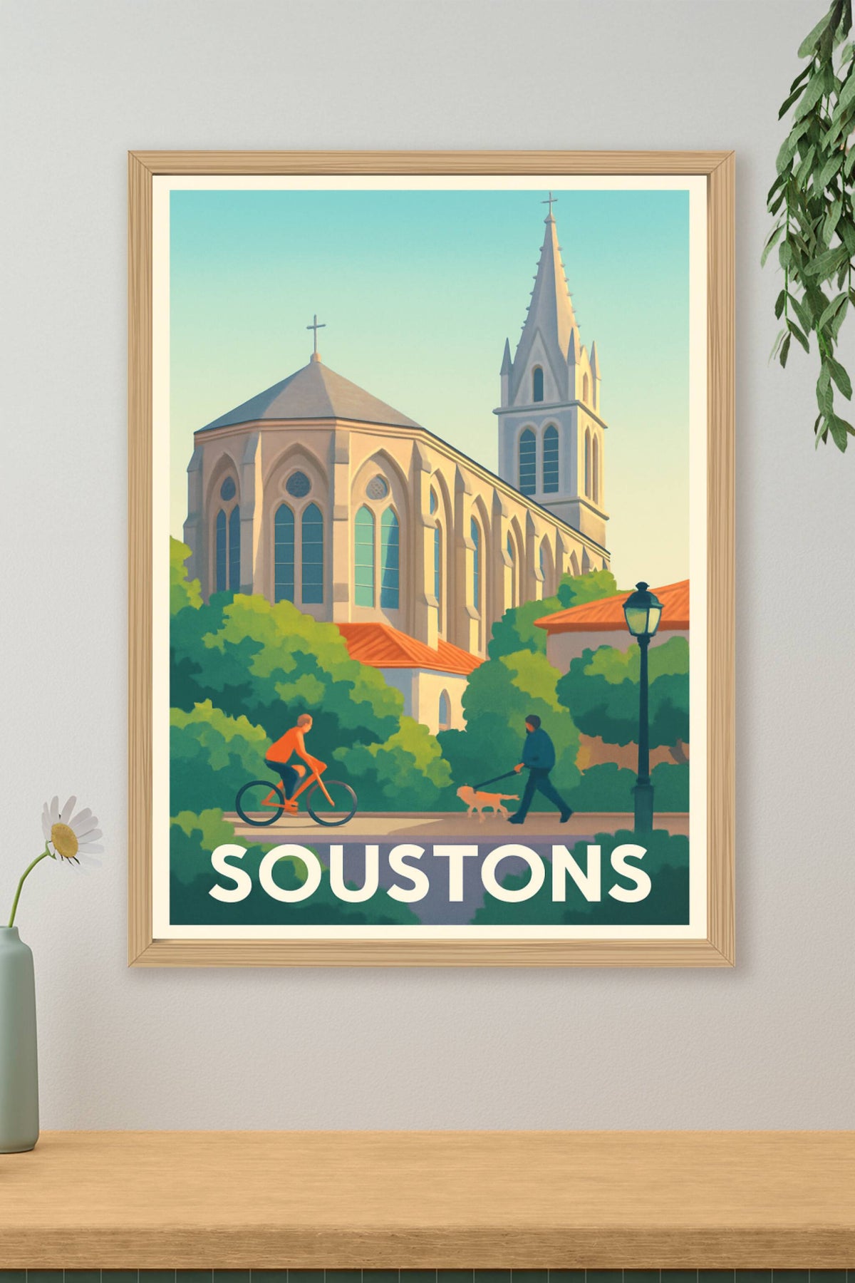 Affiche Soustons — Charme paisible et architecture intemporelle · poster d'art de Soustons
