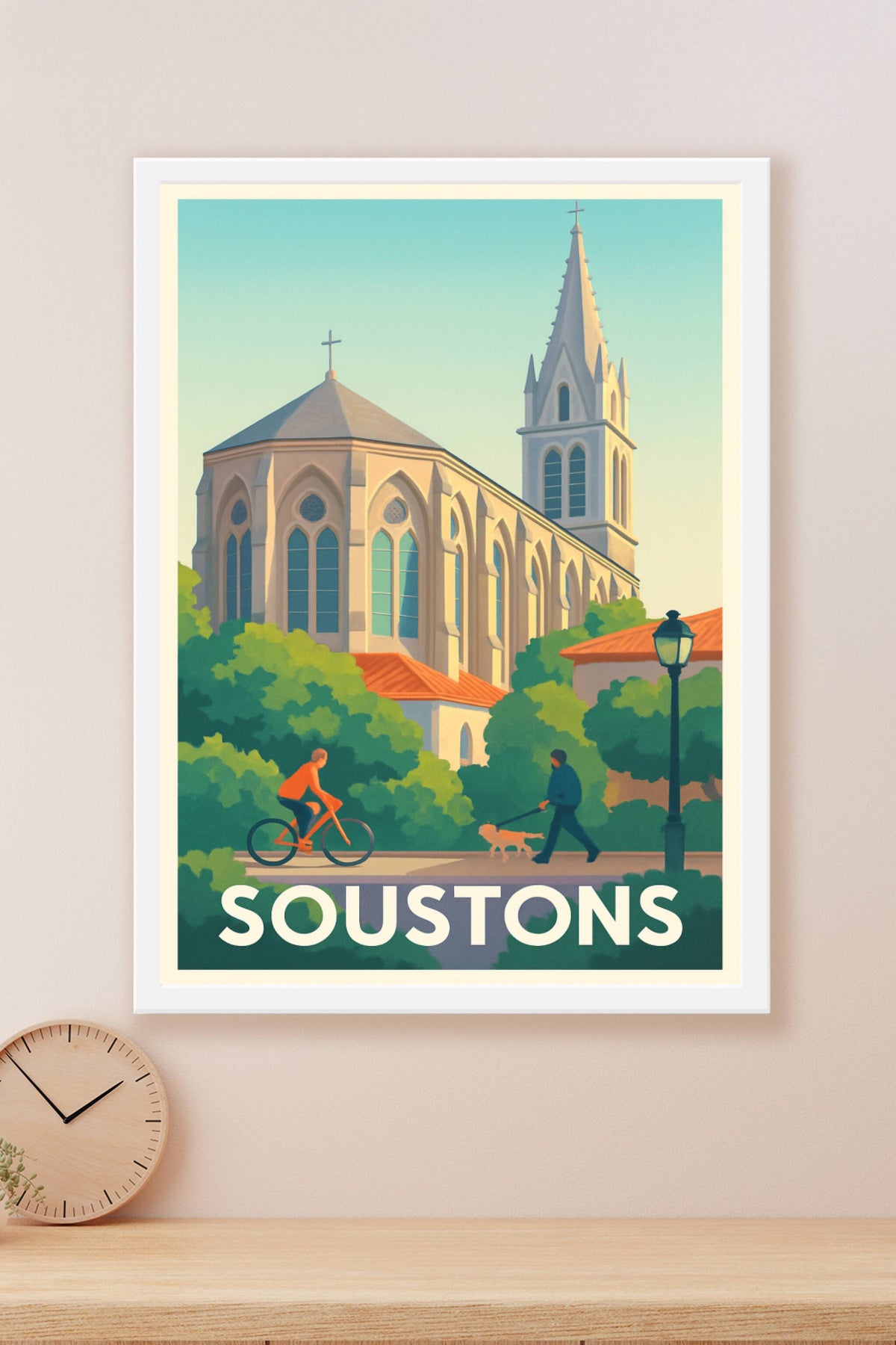 Affiche Soustons — Charme paisible et architecture intemporelle · poster d'art de Soustons