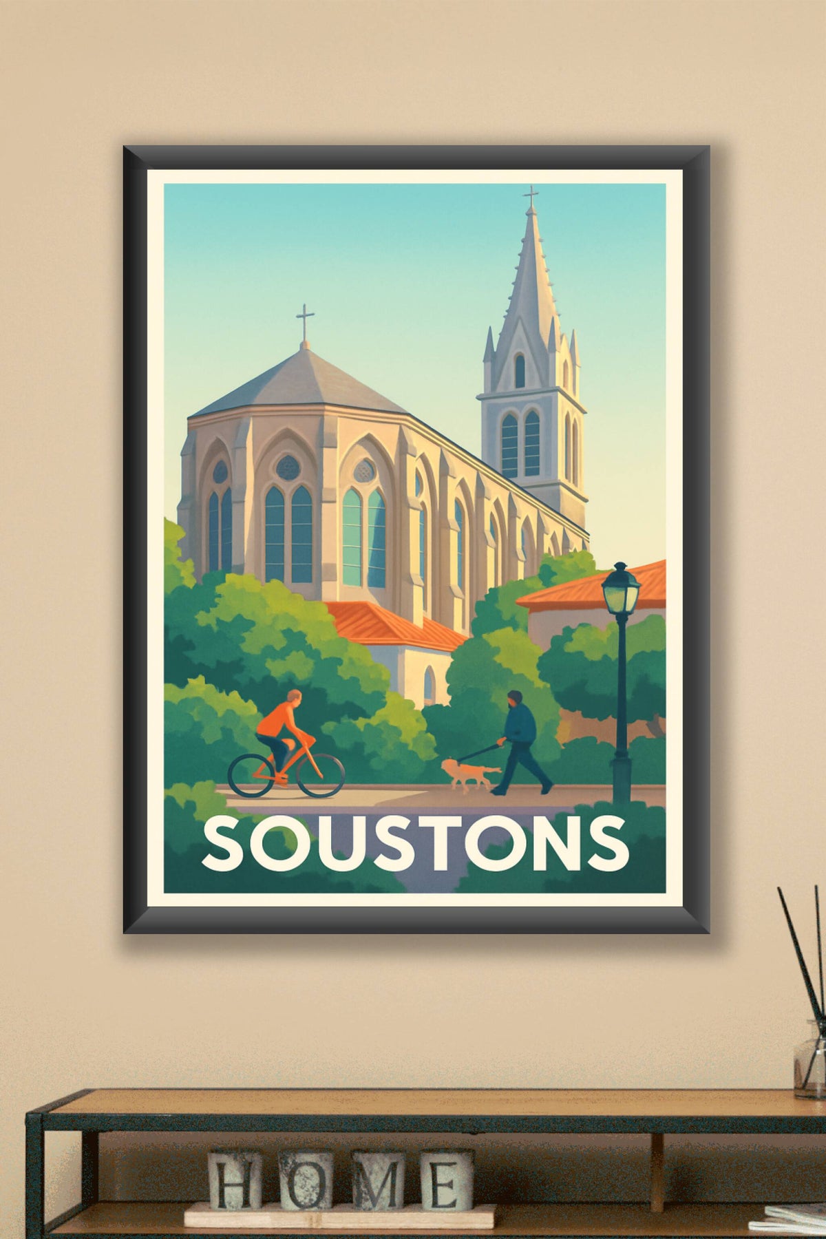 Affiche Soustons — Charme paisible et architecture intemporelle · poster d'art de Soustons
