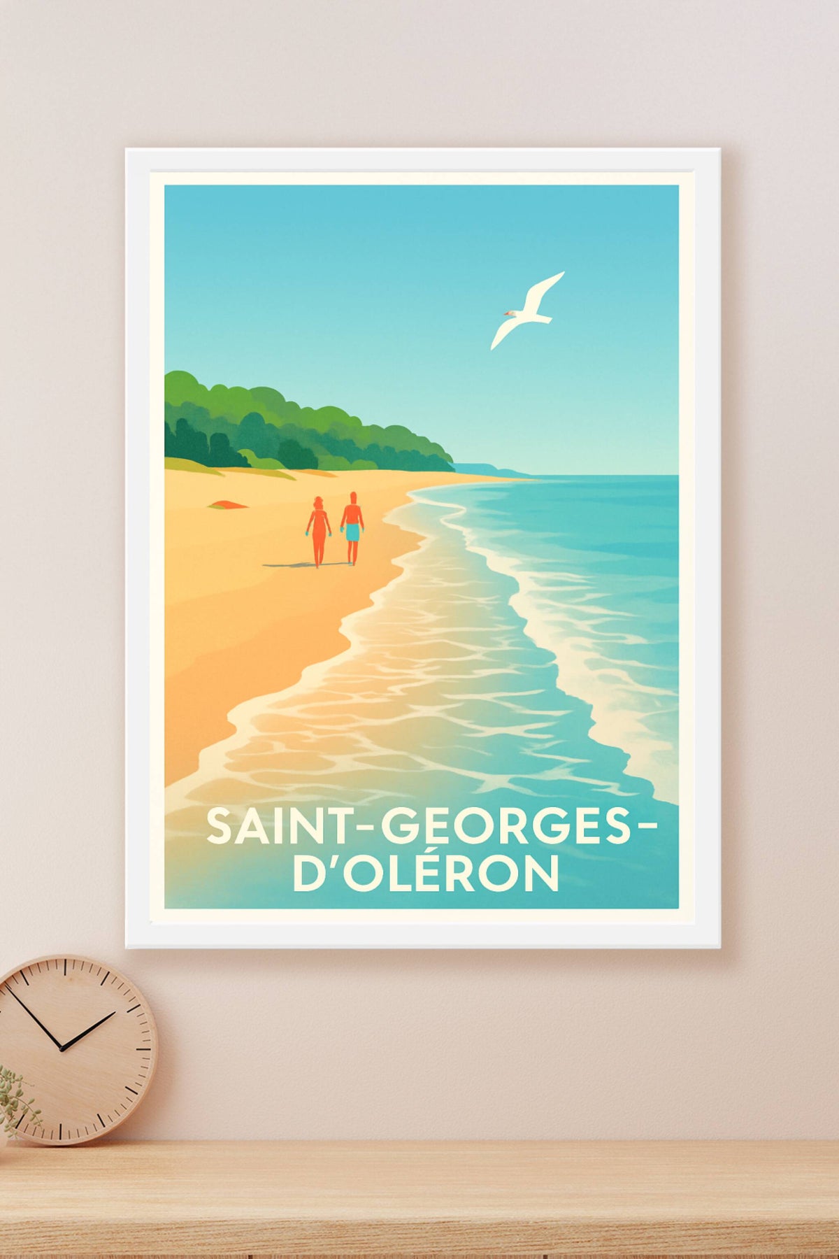 Affiche Saint-Georges-d'Oléron — Balade estivale sur la plage · poster d'art de Saint-Georges-d'Oléron