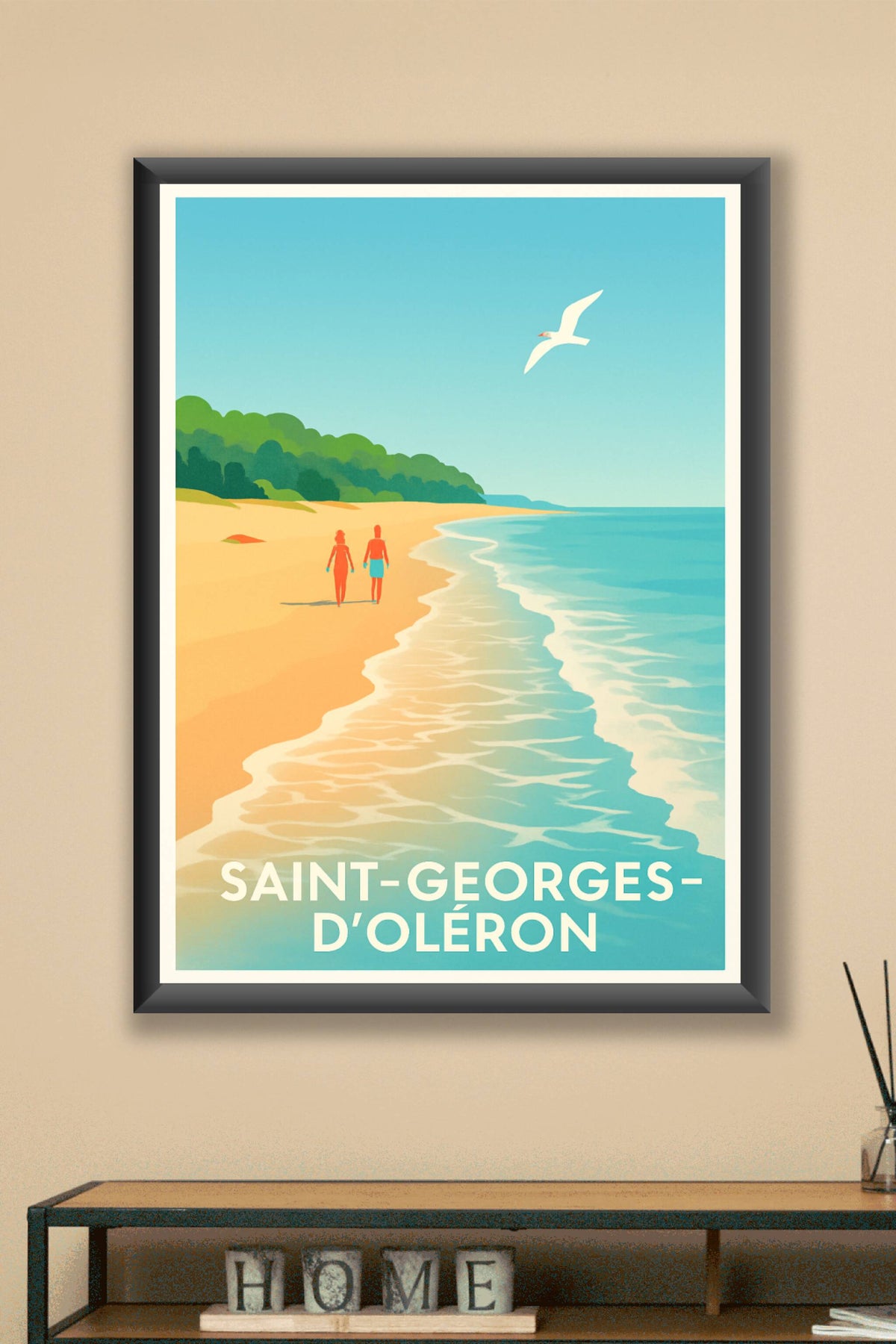 Affiche Saint-Georges-d'Oléron — Balade estivale sur la plage · poster d'art de Saint-Georges-d'Oléron