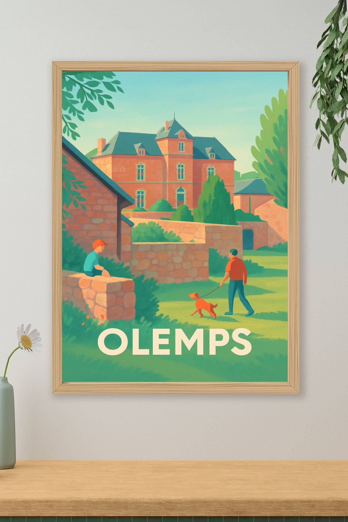 Affiche Olemp — Charme et Sérénité en Bord de Village · poster d'art de Olemp