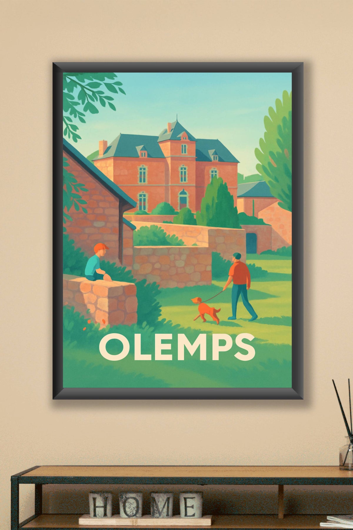 Affiche Olemp — Charme et Sérénité en Bord de Village · poster d'art de Olemp