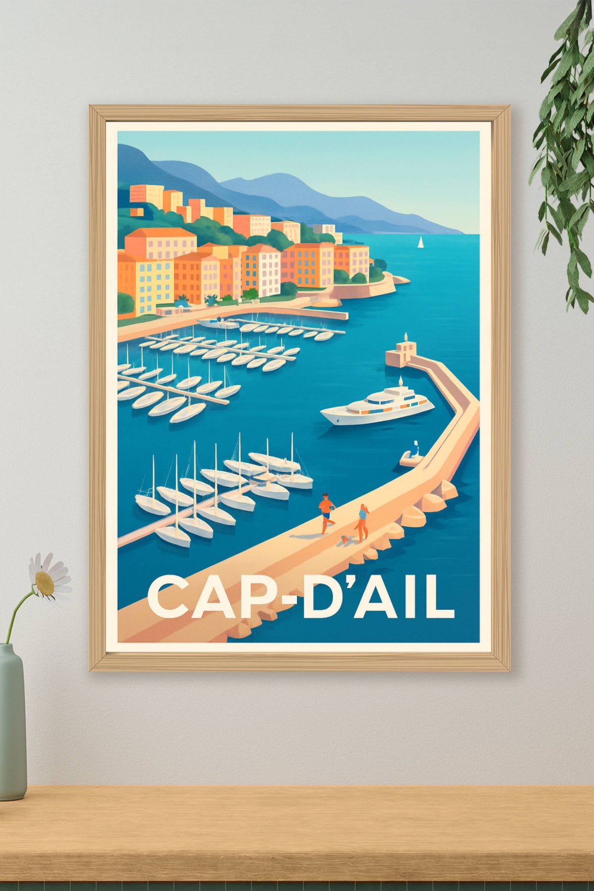 Affiche Cap-d'Ail — Évasion en bord de mer azur · poster d'art de Cap-d'Ail