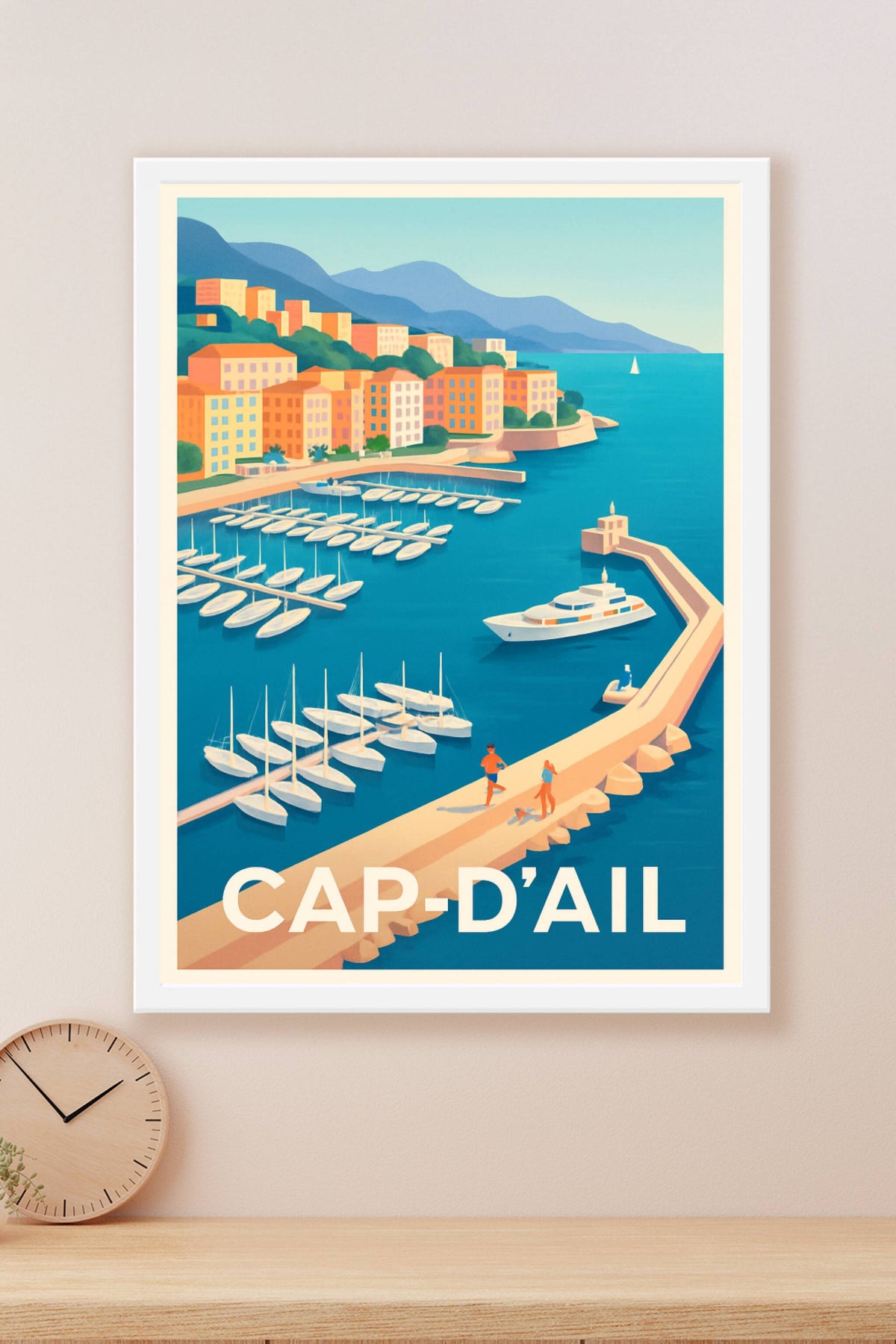 Affiche Cap-d'Ail — Évasion en bord de mer azur · poster d'art de Cap-d'Ail
