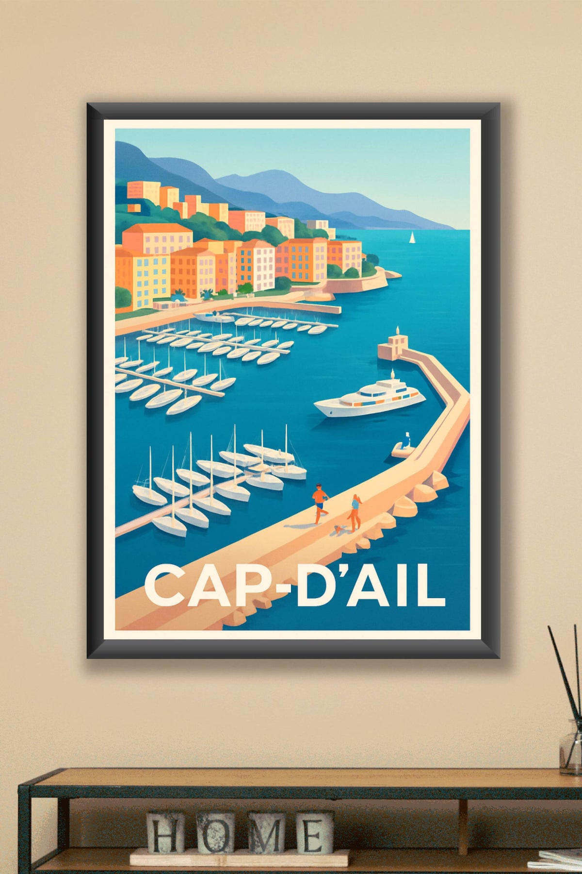 Affiche Cap-d'Ail — Évasion en bord de mer azur · poster d'art de Cap-d'Ail