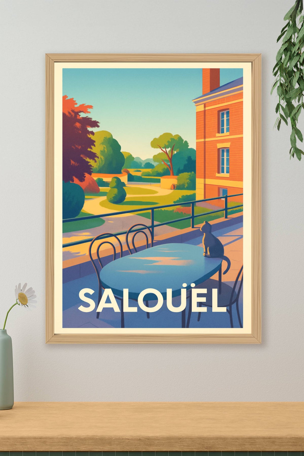 Affiche Salouël — Sérénité au soleil couchant · poster d'art de Salouël