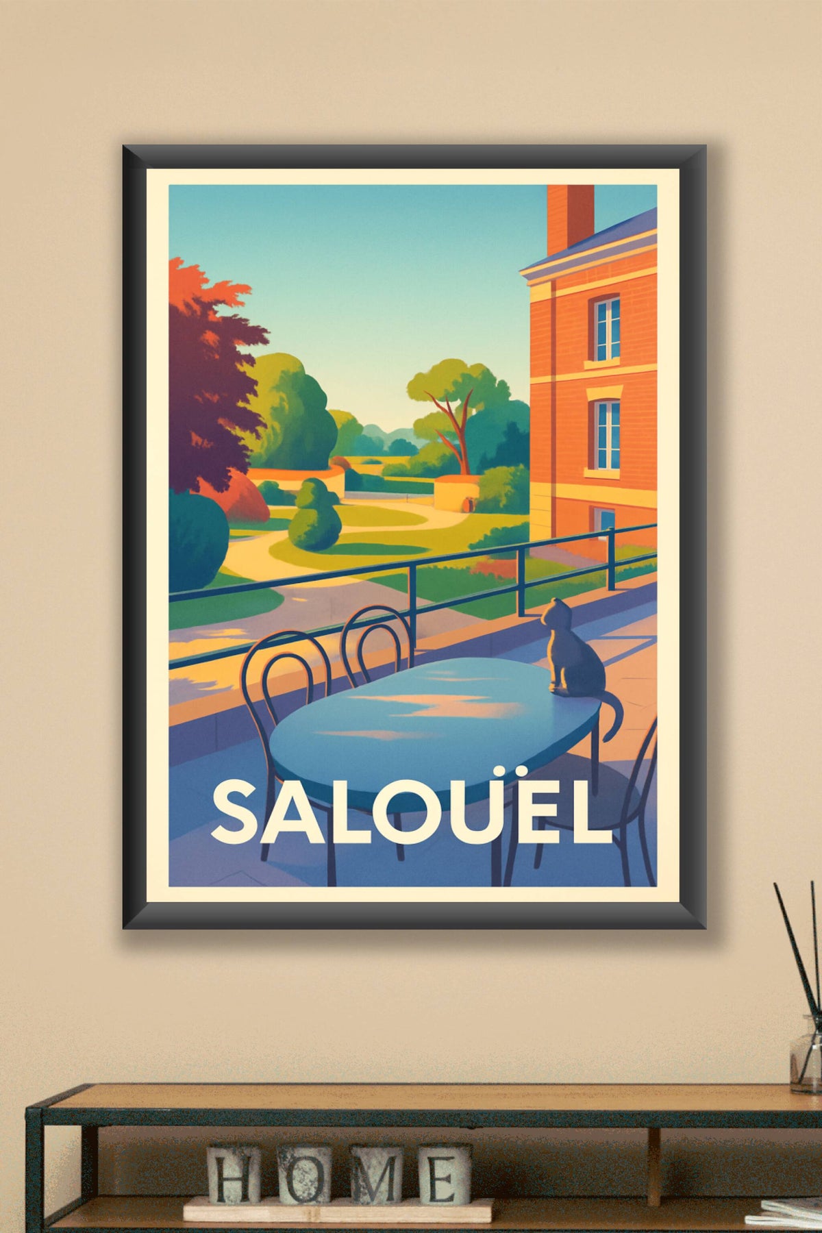 Affiche Salouël — Sérénité au soleil couchant · poster d'art de Salouël