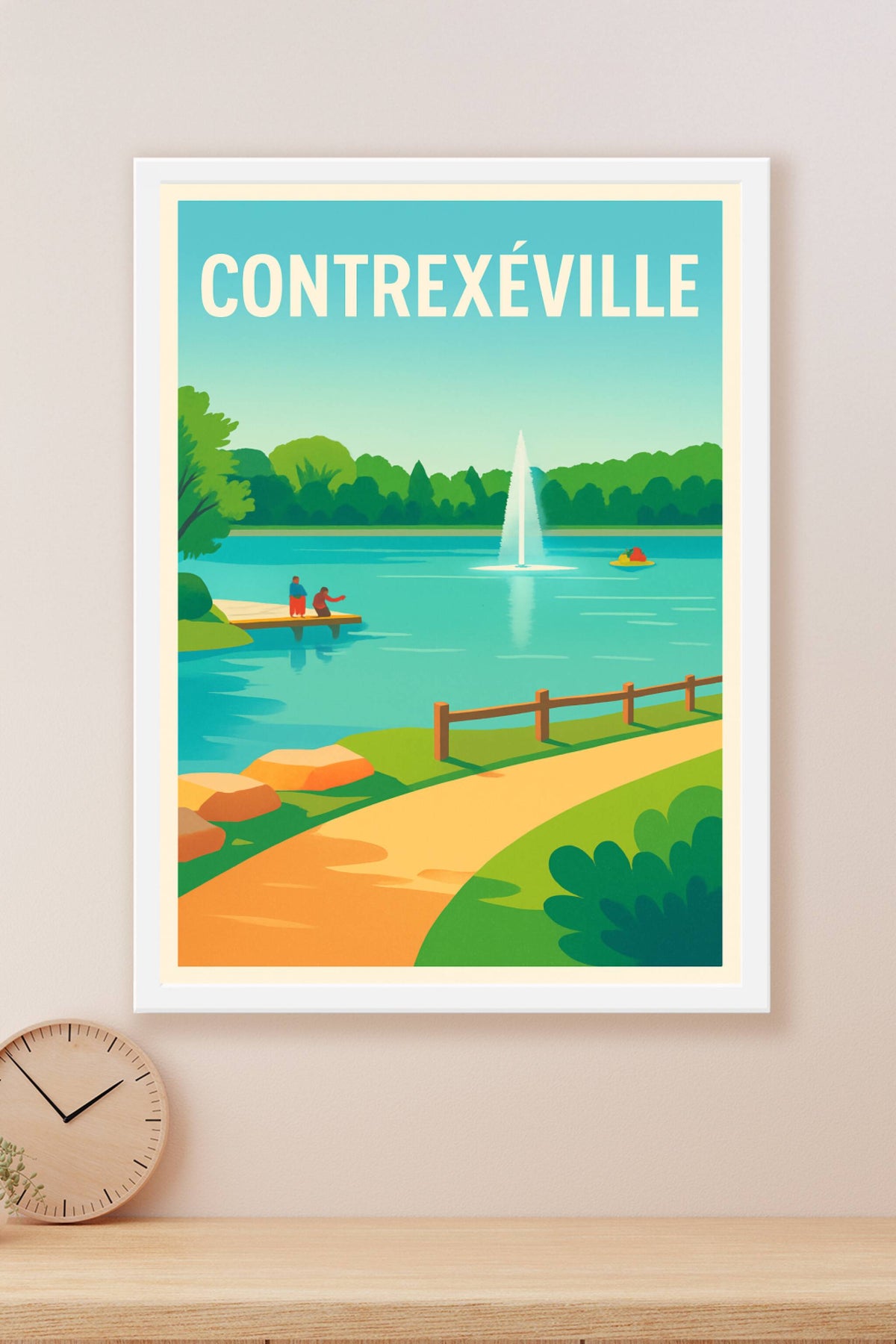 Affiche Contrexéville — Invitation à la quiétude au bord de l'eau · poster d'art de Contrexéville