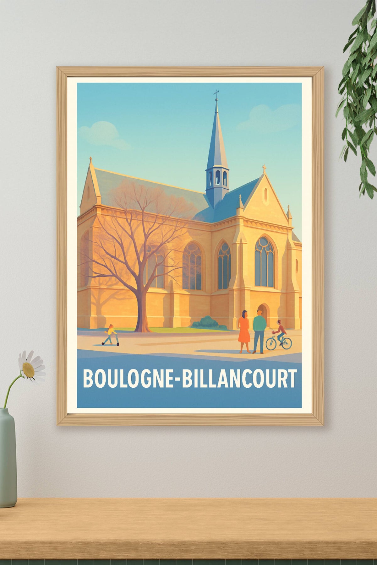 Affiche Boulogne-Billancourt — Lumières et vie urbaine au cœur de la ville · poster d'art de Boulogne-Billancourt