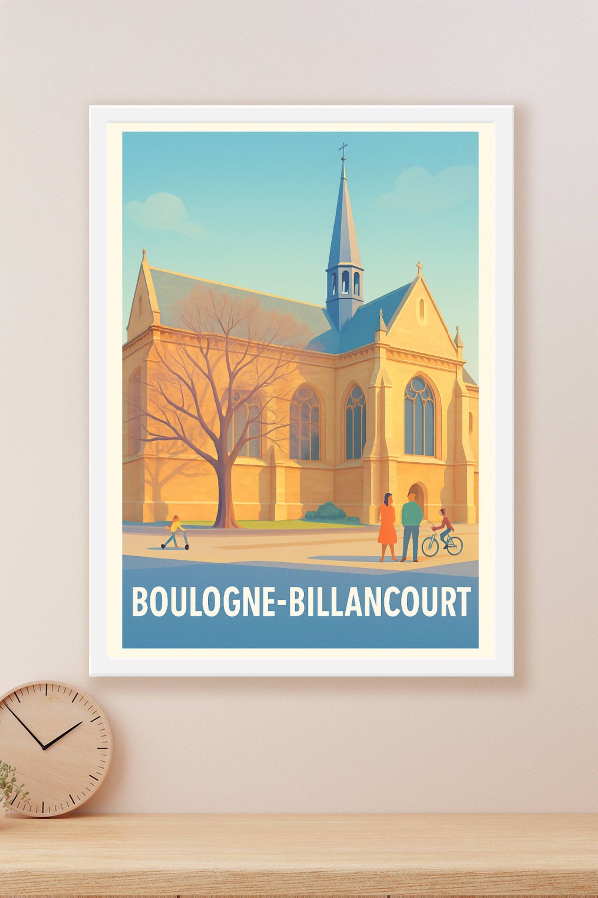 Affiche Boulogne-Billancourt — Lumières et vie urbaine au cœur de la ville · poster d'art de Boulogne-Billancourt