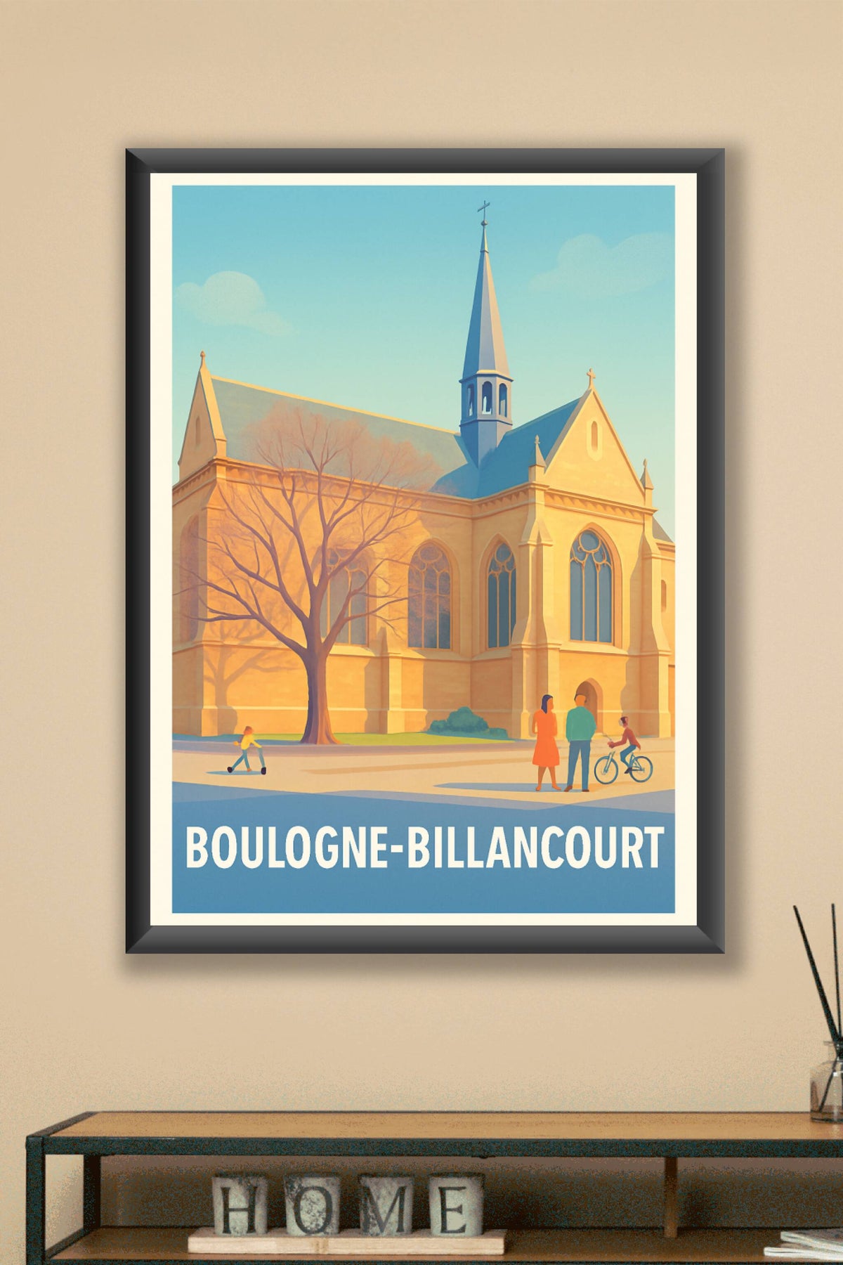 Affiche Boulogne-Billancourt — Lumières et vie urbaine au cœur de la ville · poster d'art de Boulogne-Billancourt