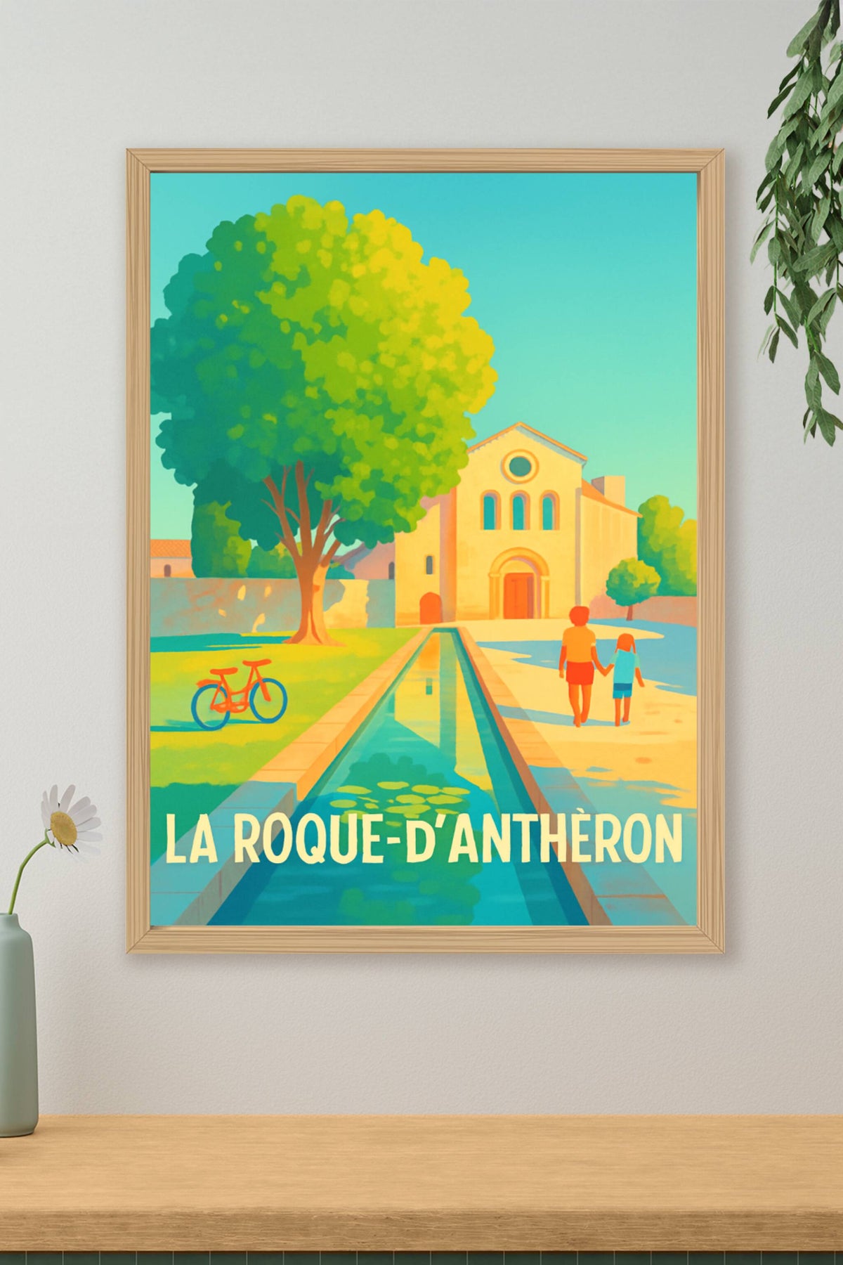 Affiche La Roque-d'Anthéron — Sérénité provençale au fil de l'eau · poster d'art de La Roque-d'Anthéron