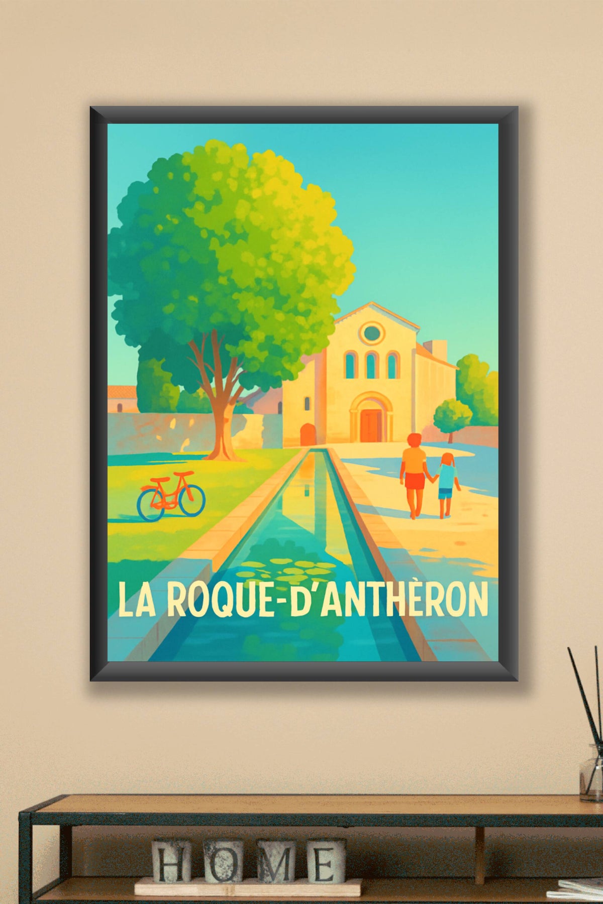 Affiche La Roque-d'Anthéron — Sérénité provençale au fil de l'eau · poster d'art de La Roque-d'Anthéron