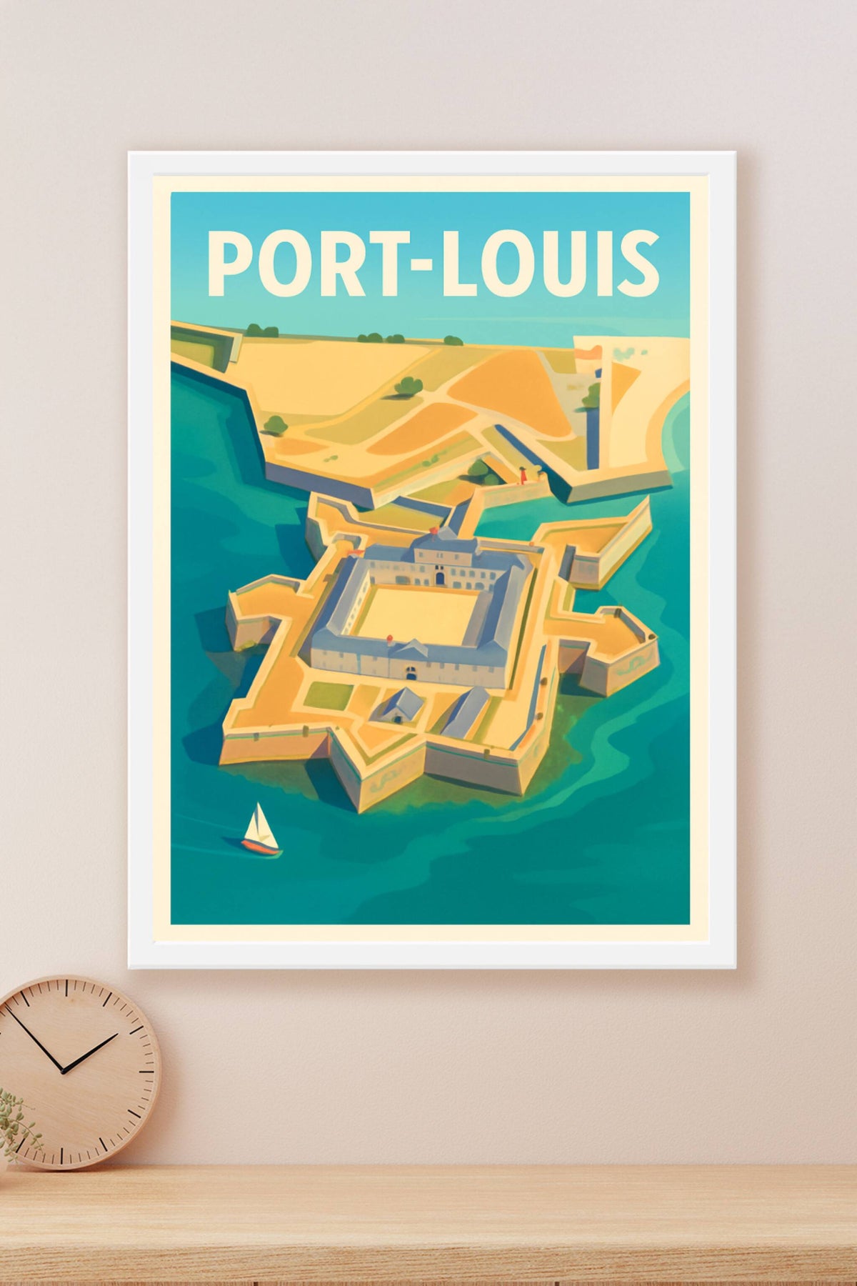 Affiche Port-Louis — Vue emblématique sur la citadelle maritime · poster d'art de Port-Louis