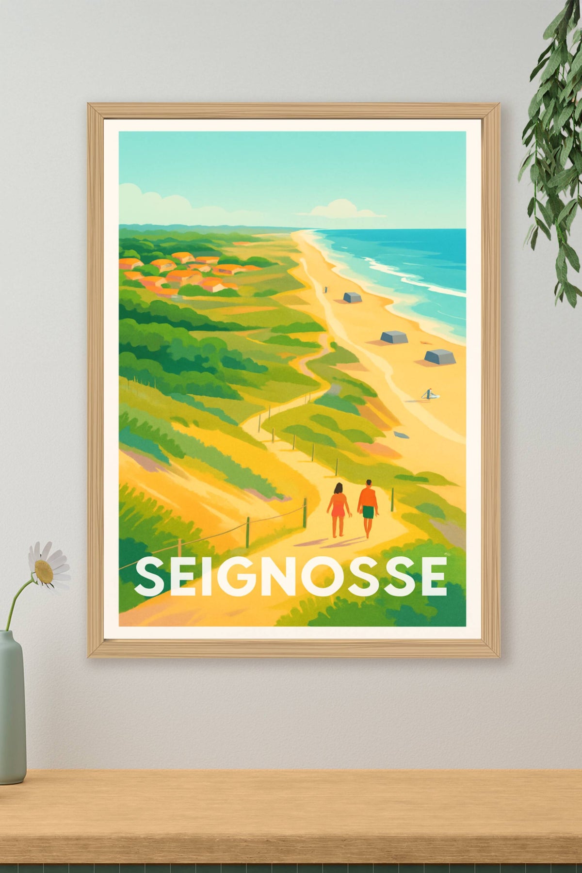 Affiche Seignosse — Invitation à la balade entre mer et forêt · poster d'art de Seignosse