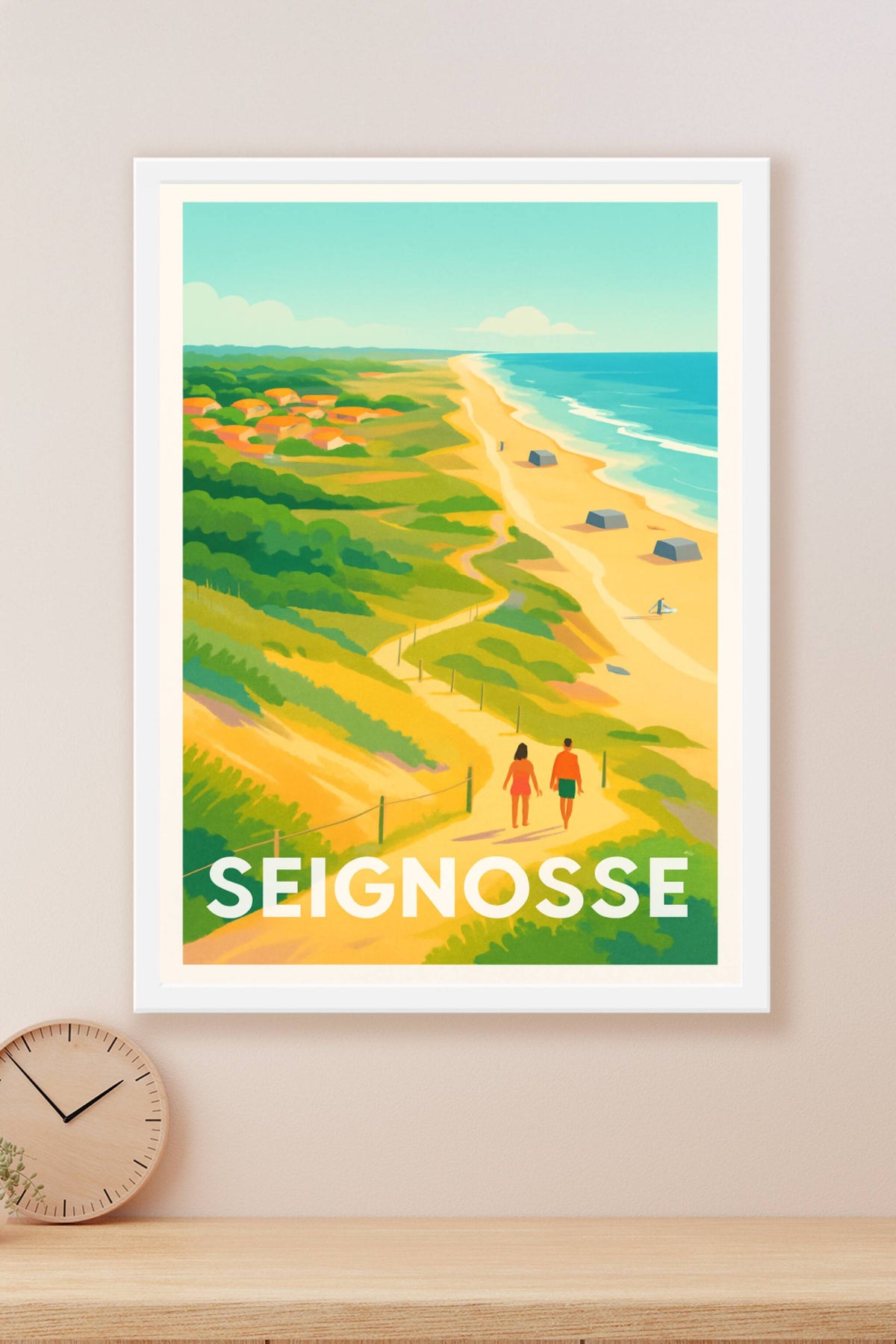 Affiche Seignosse — Invitation à la balade entre mer et forêt · poster d'art de Seignosse