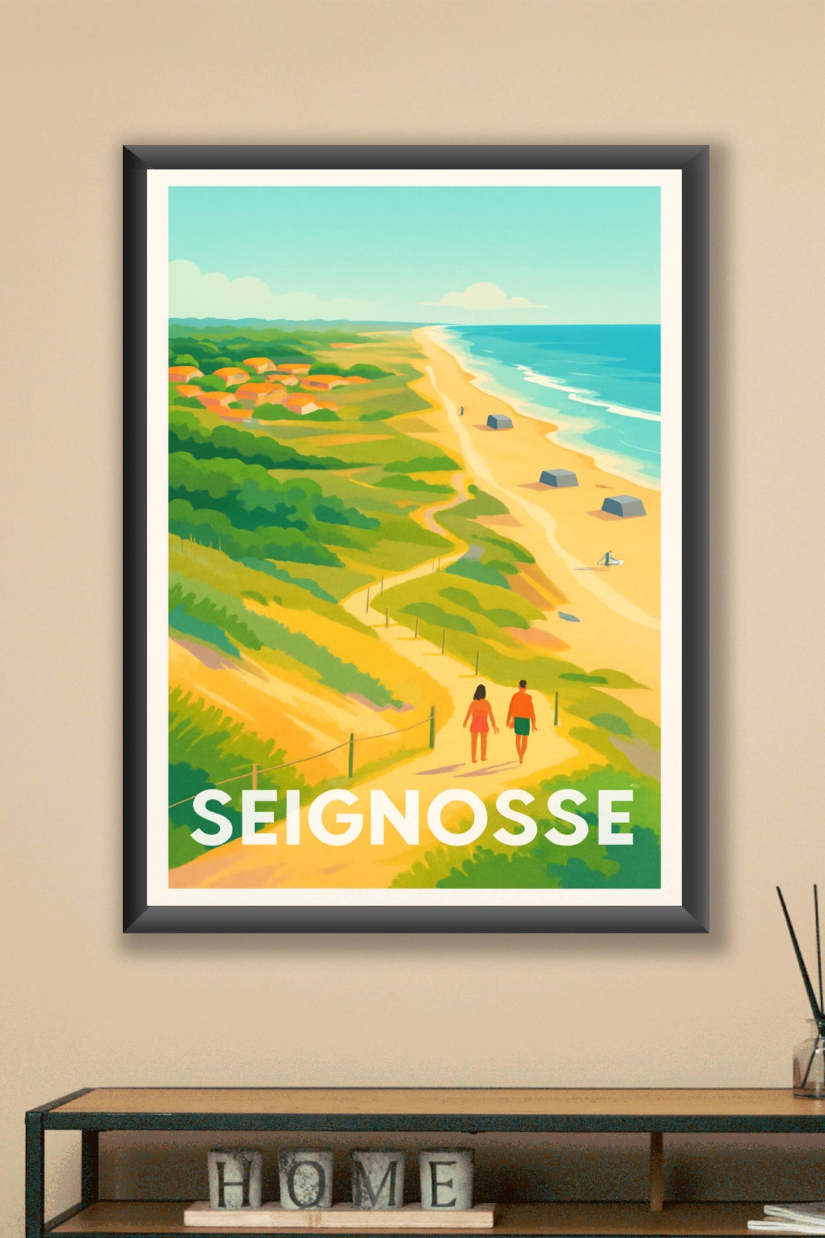 Affiche Seignosse — Invitation à la balade entre mer et forêt · poster d'art de Seignosse