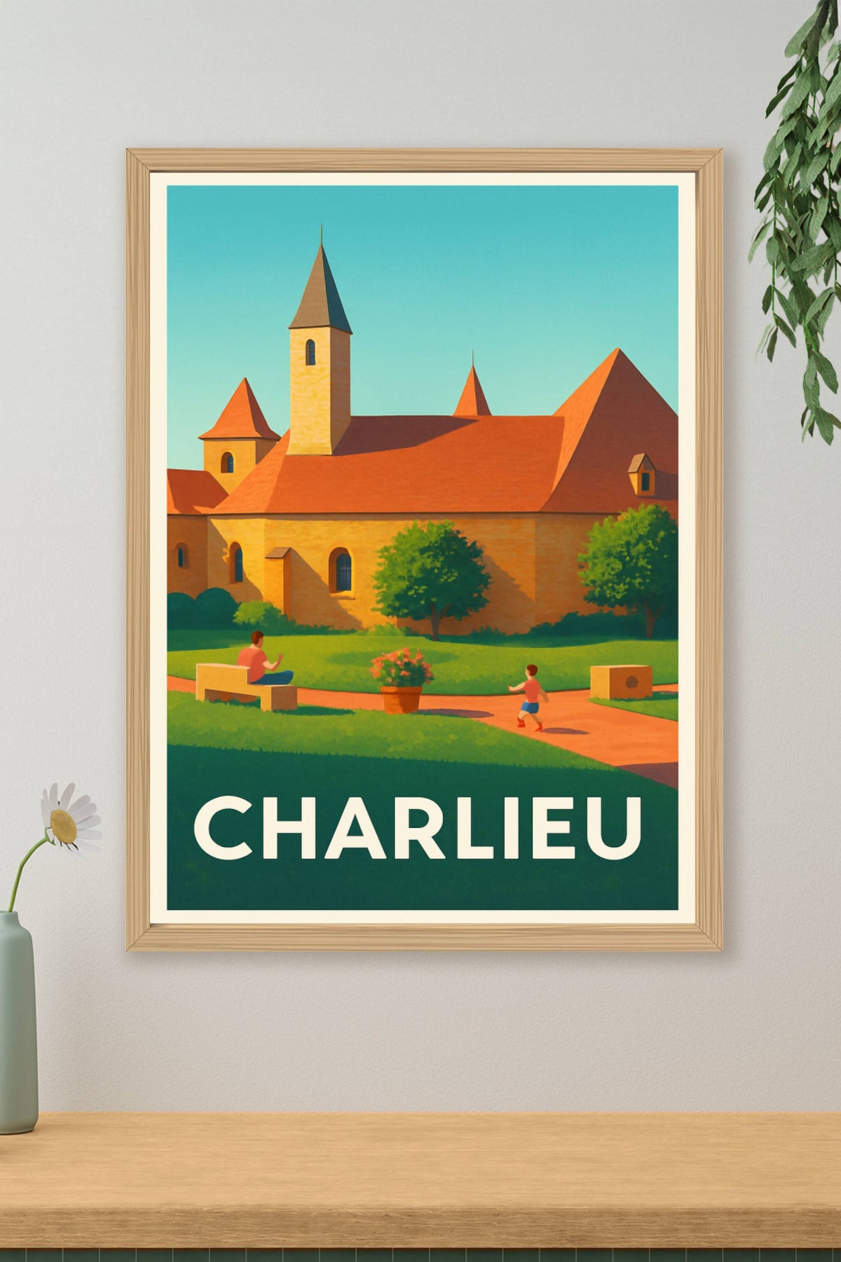 Affiche Charlieu — Charme et sérénité au cœur du patrimoine · poster d'art de Charlieu