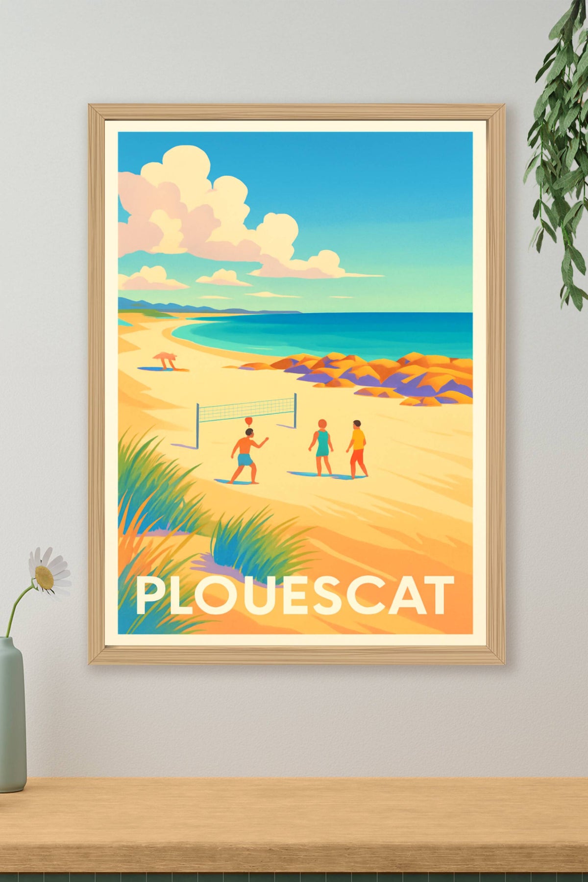 Affiche Plouescat — Les plages ensoleillées de la côte bretonne · poster d'art de Plouescat